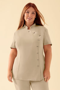 KAERE Blouse Femme - boutonnage asymétrique sable