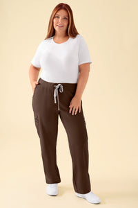 KAERE Pantalon Femme - avec poches cargo coffee
