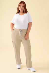KAERE Pantalon Femme - avec poches cargo sable