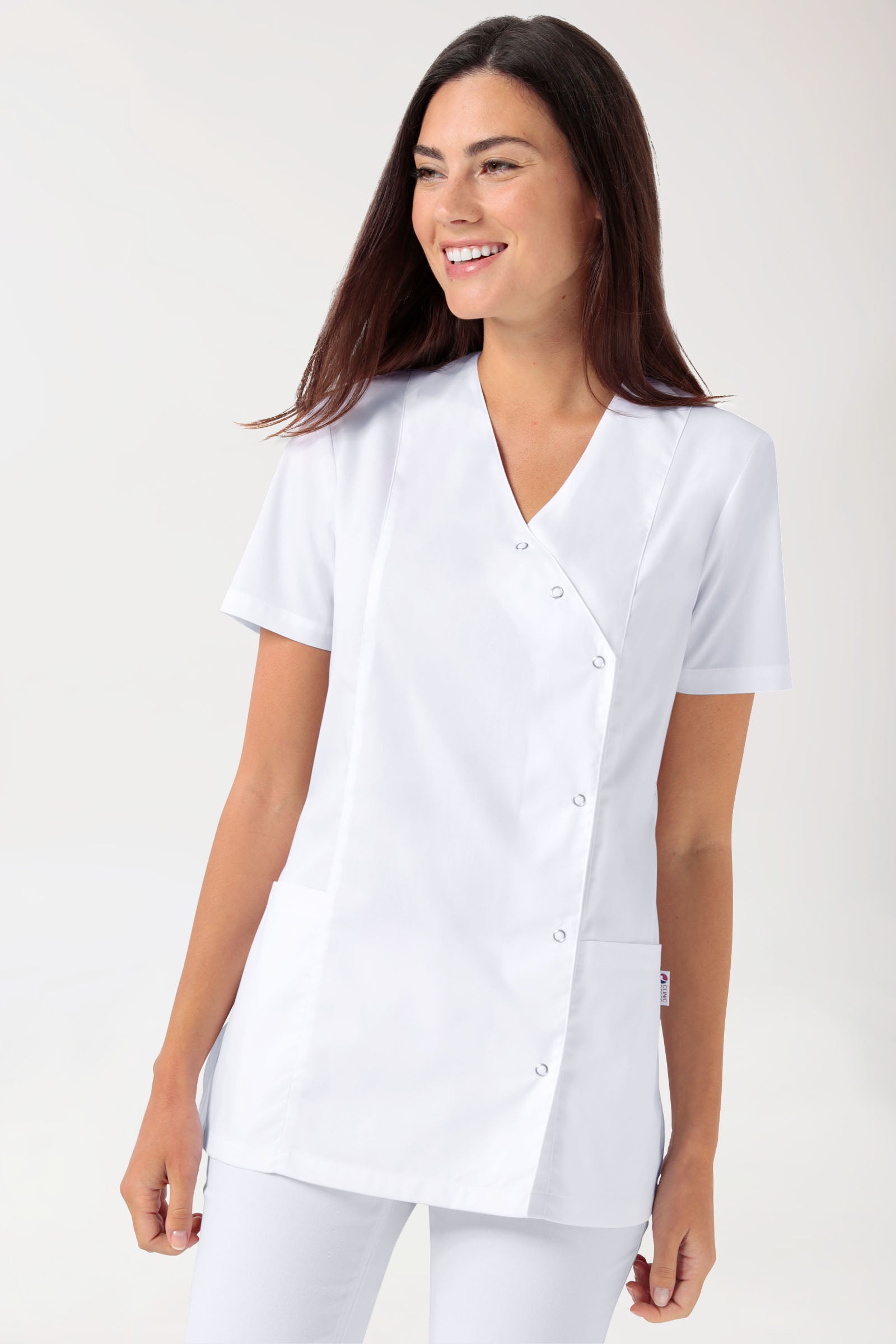 Blouse Stretch Femme - boutonnée blanc