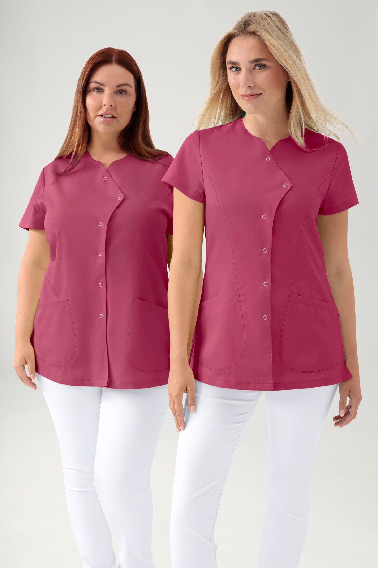 GREEN Blouse Stretch Femme - patte de boutonnage asymétrique bois de rose