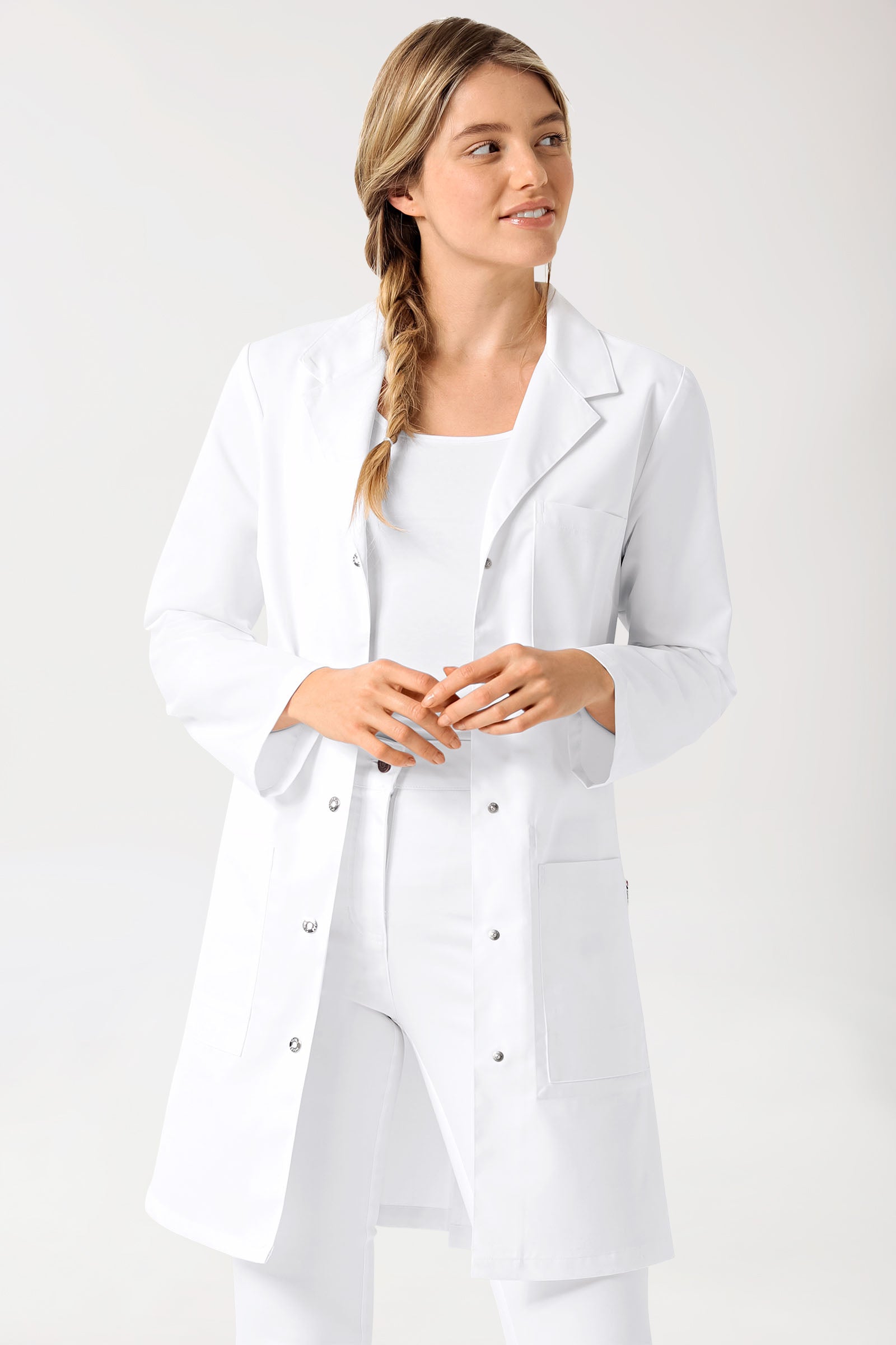 Blouse blanche Femme - Col à revers blanc