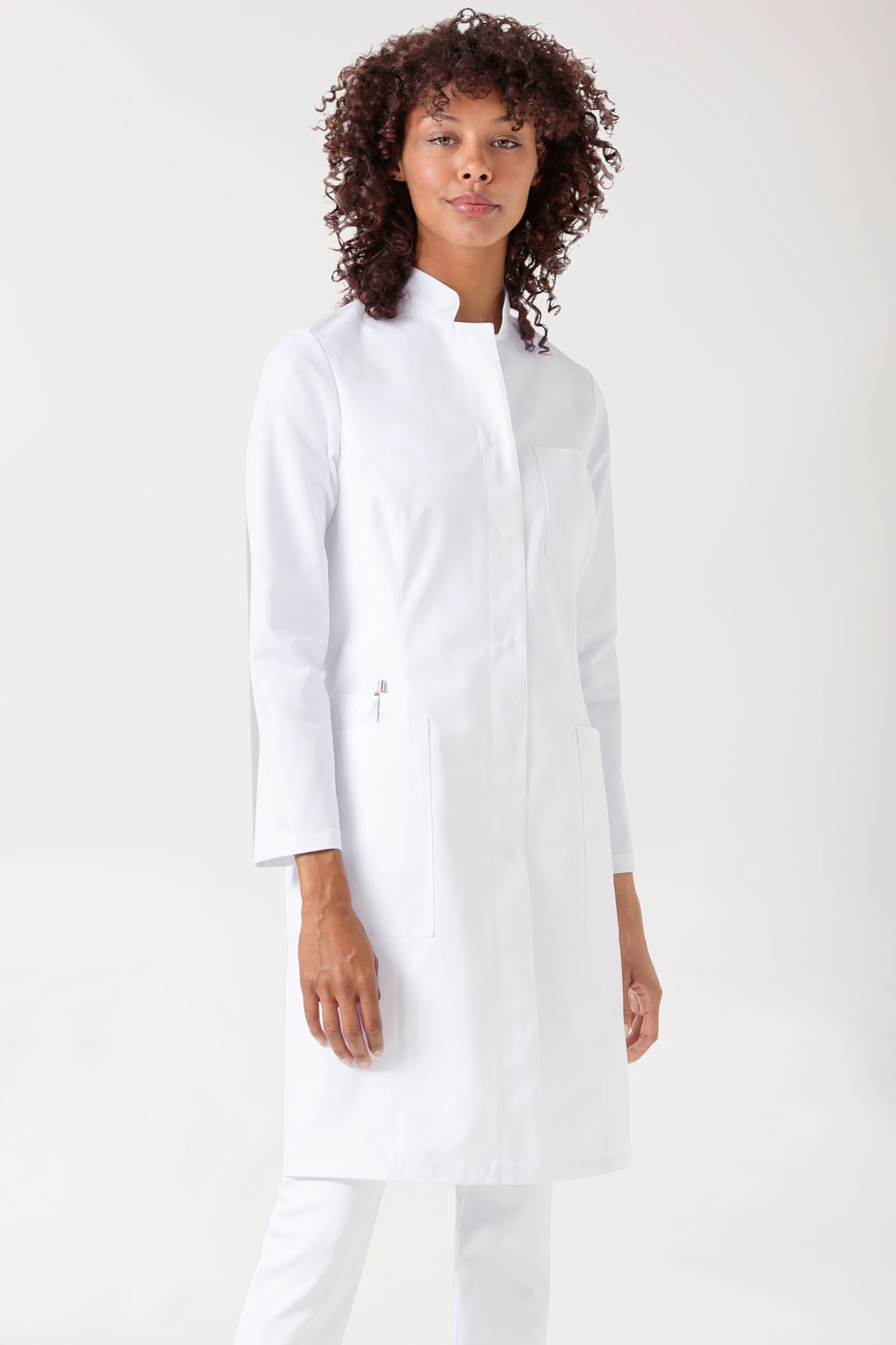 Blouse blanche Femme - Coton - Patte de boutons-pression - blanc