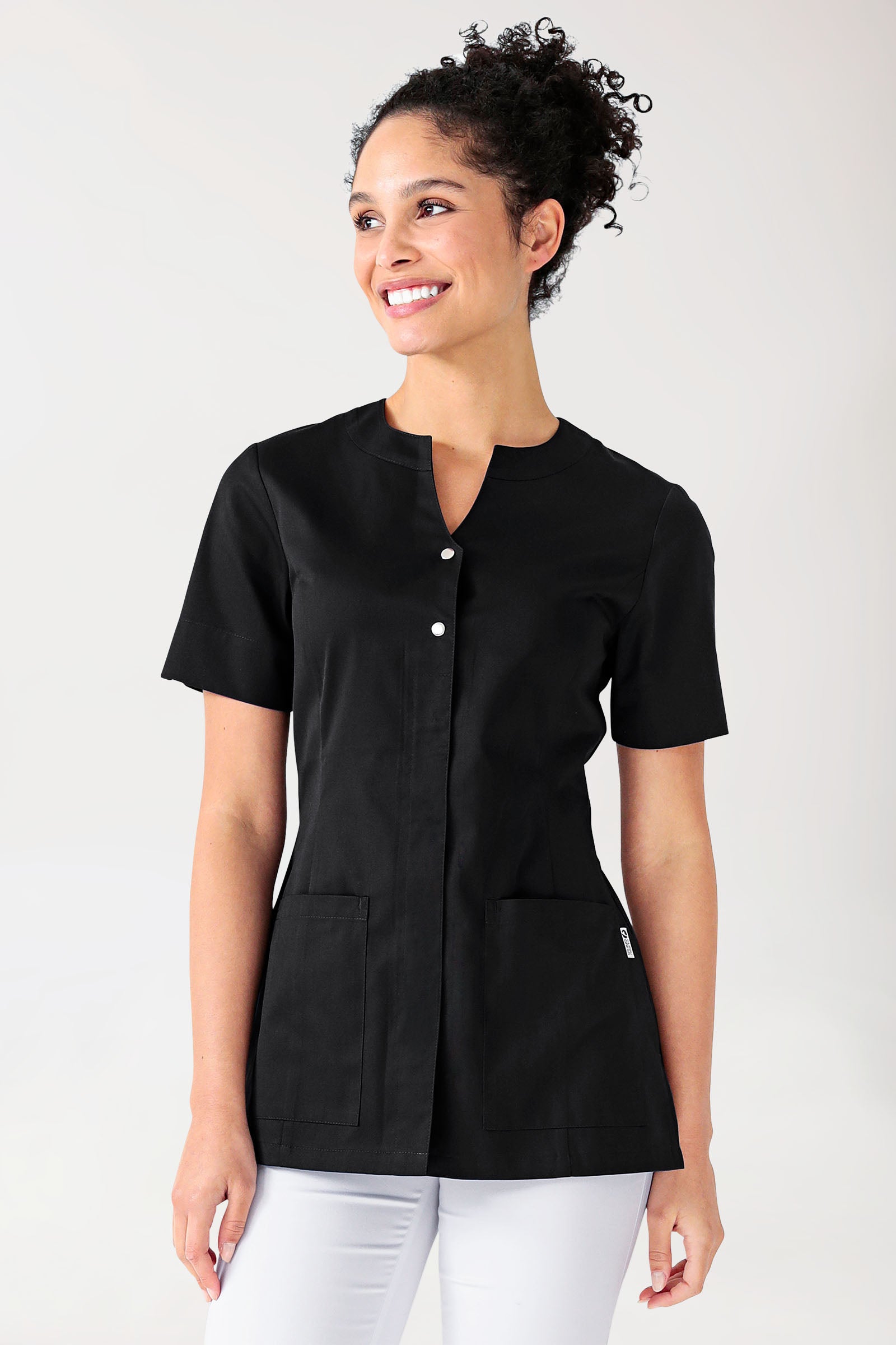 Blouse Beauté Femme - Boutonnage invisible noir
