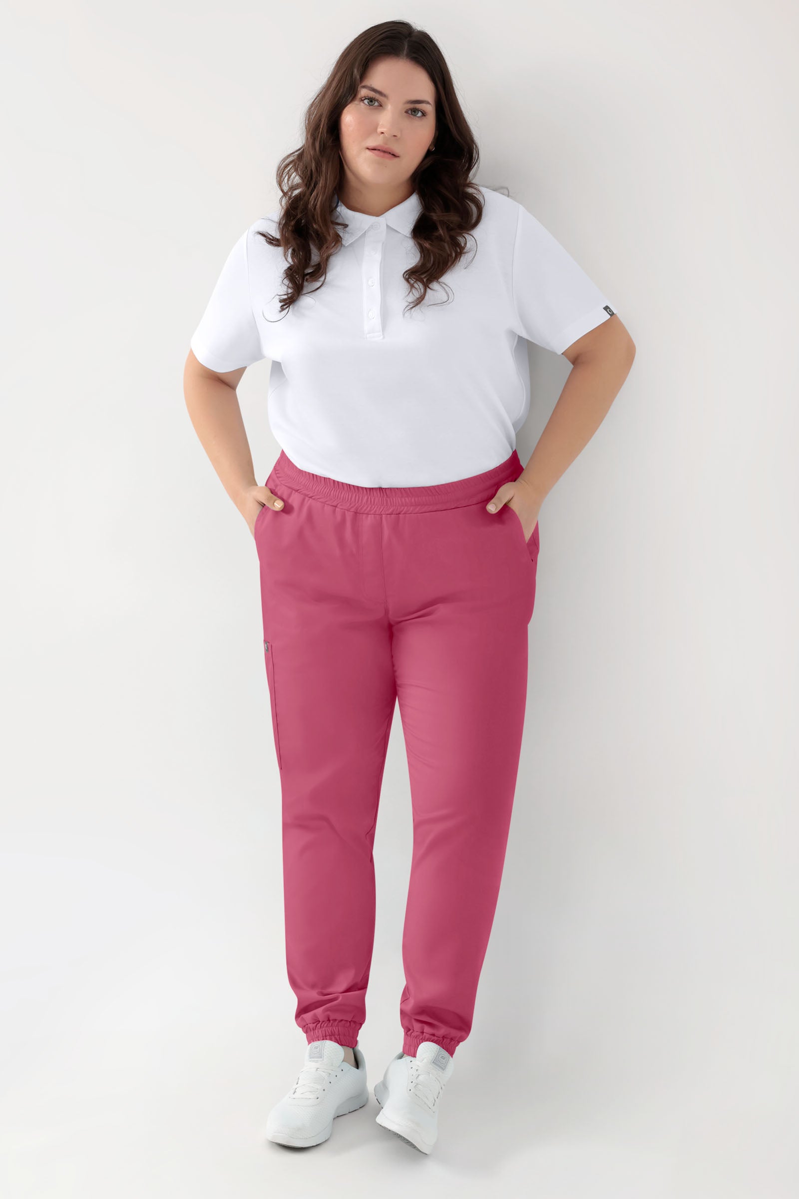 GREEN Pantalon Stretch Femme - Style Jogpant bois de rose, Vue de face 