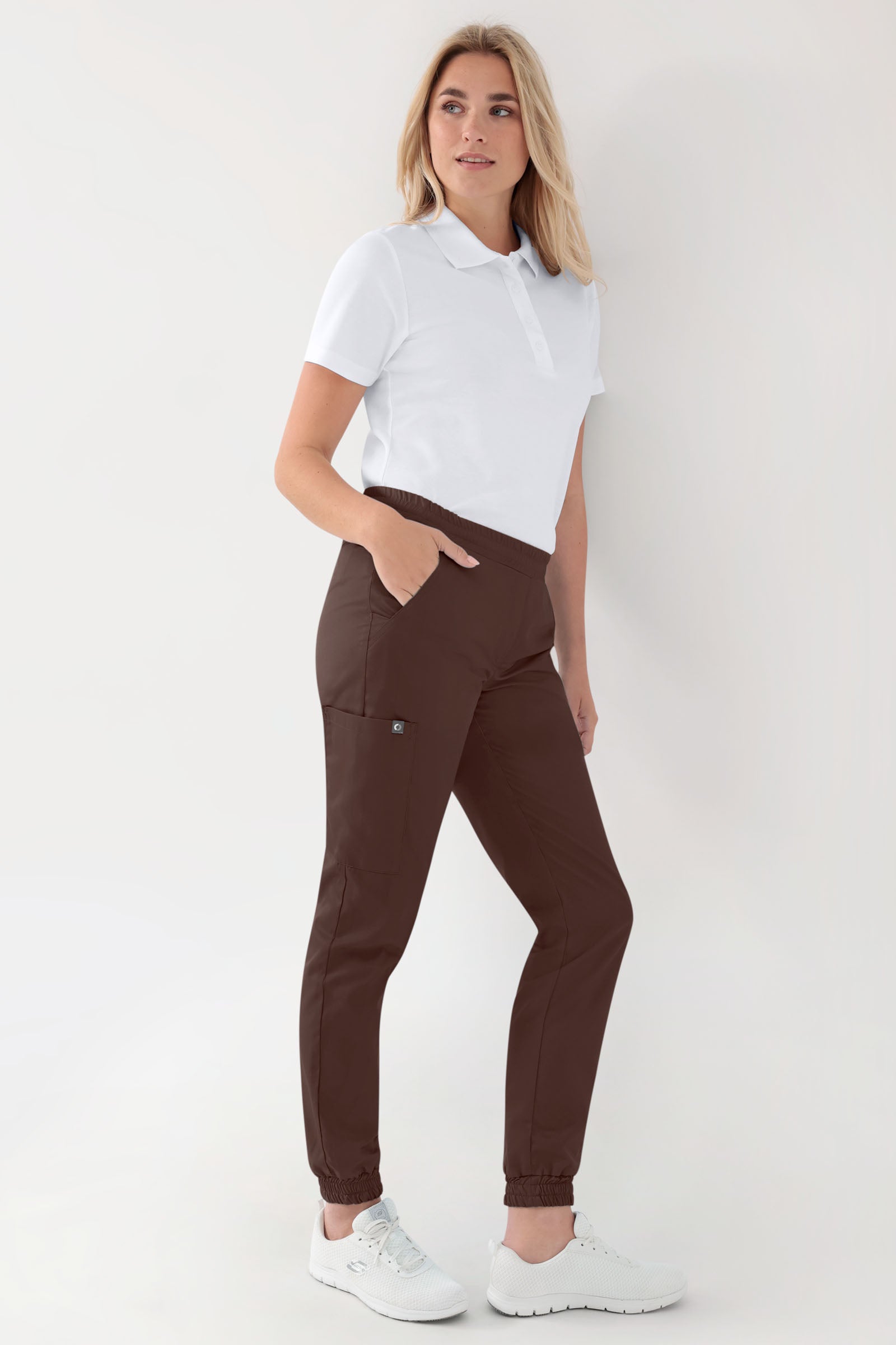 GREEN Pantalon Stretch Femme - Style Jogpant coffee
