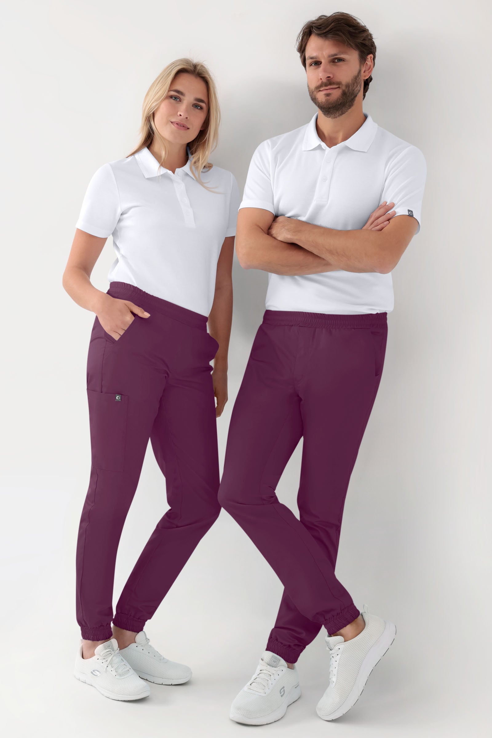 GREEN Pantalon Stretch Femme - Style Jogpant prune, Vue de face 