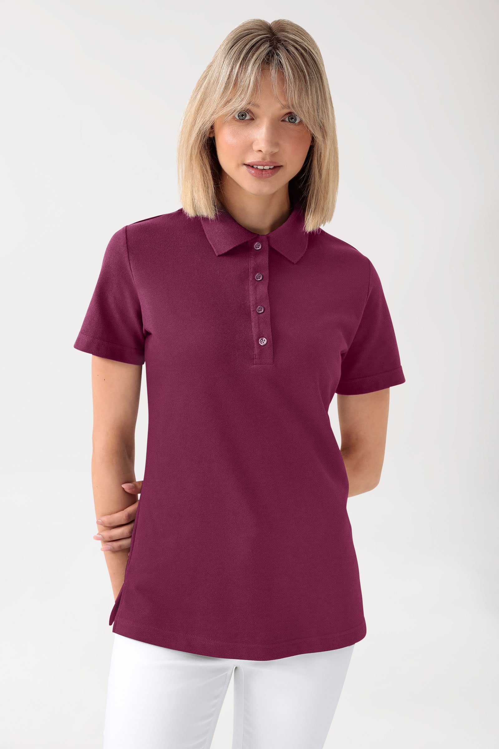 CORE T-shirt Femme – Col polo berry