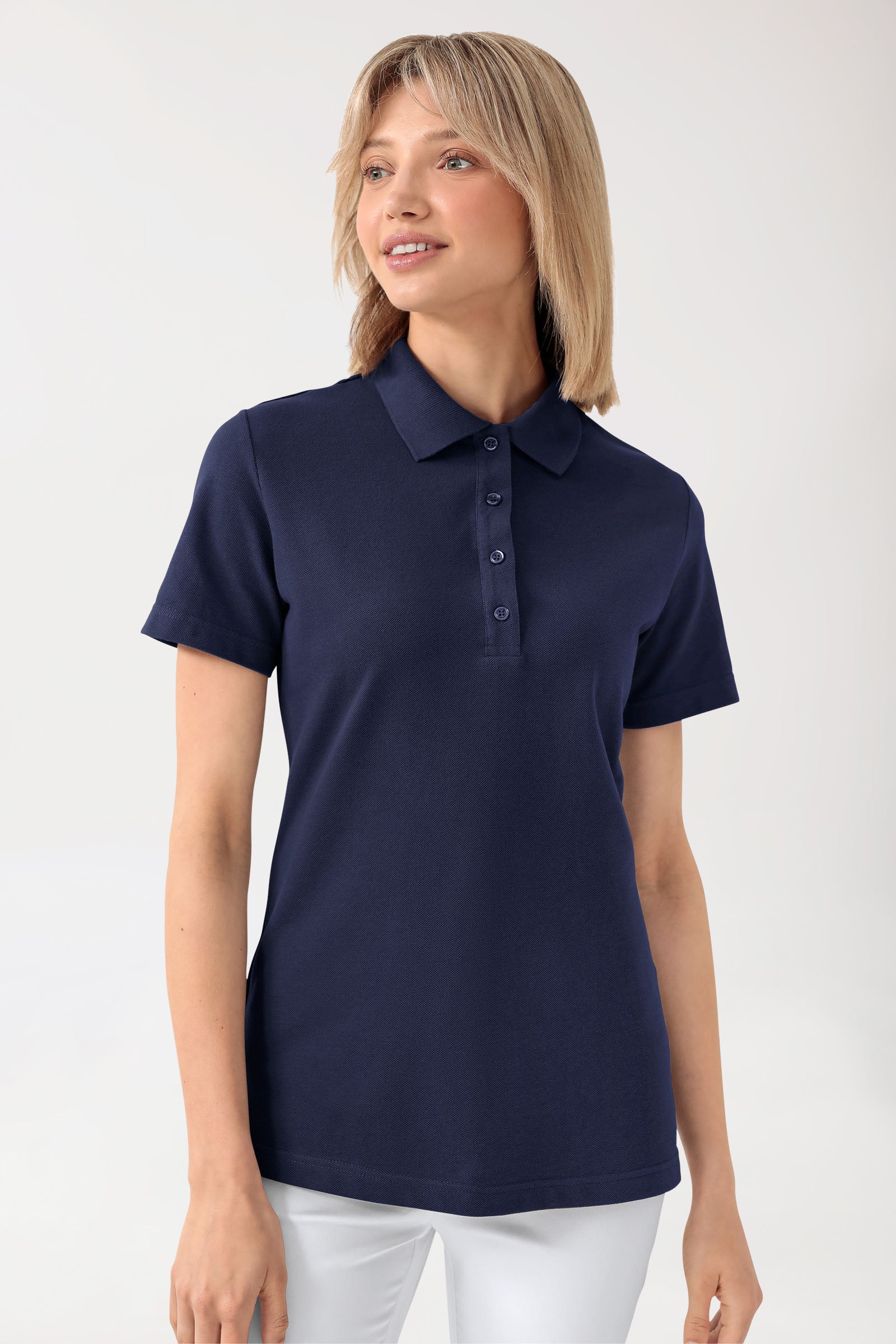 CORE T-shirt Femme – Col polo navy