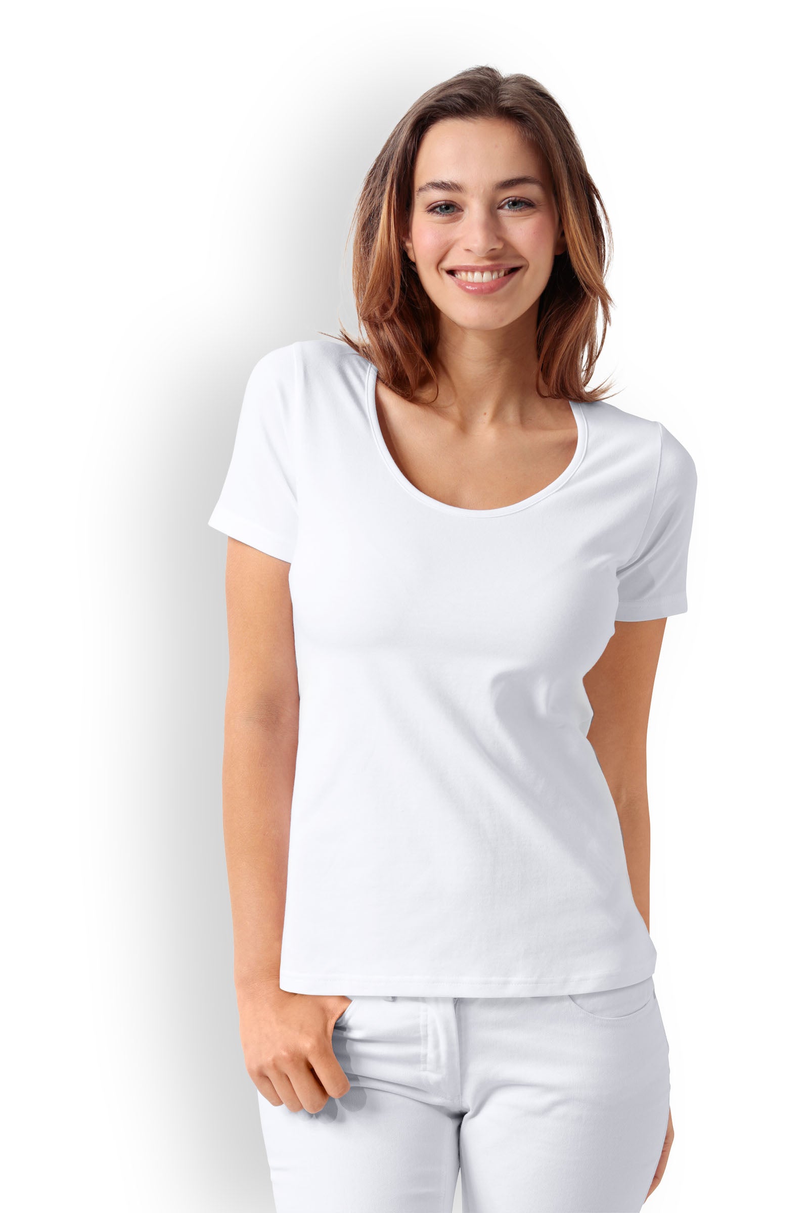 T-Shirt Coton Femme Lot de 2 - manche courte blanc