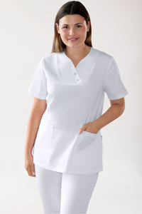 CORE Tunique Femme curved fit - Boutons-pression blanc