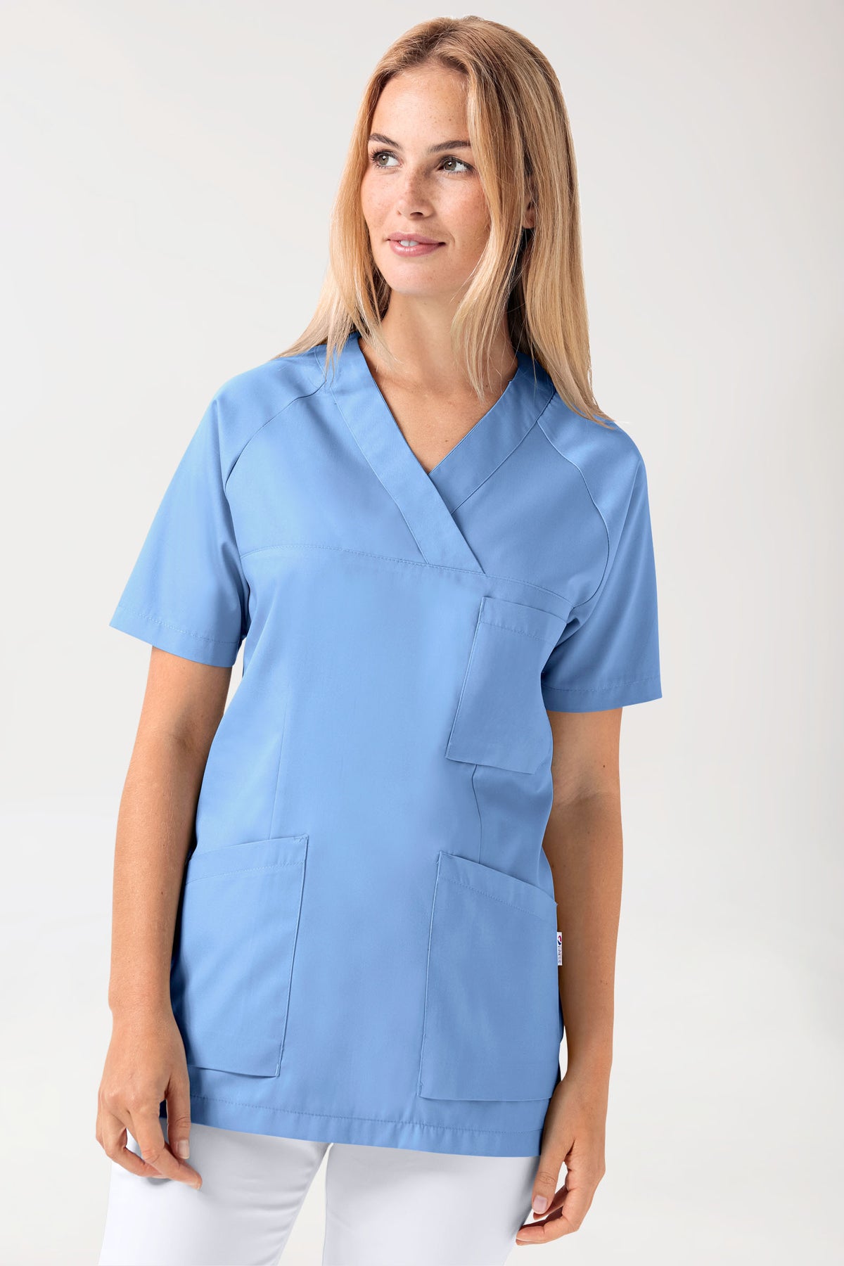 CORE Tunique Femme - Décolleté V bleu ciel, Vue de face 