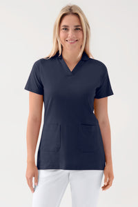 COMFY FLEX Tunique Stretch Femme - col châle navy