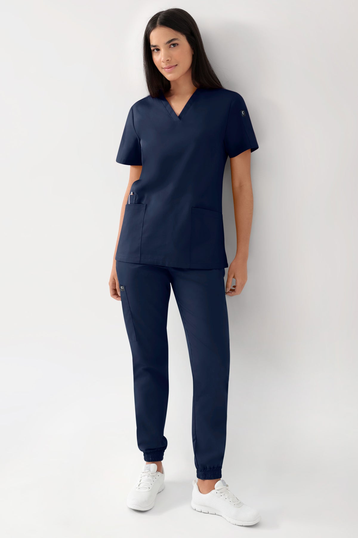 GREEN Tunique Stretch Femme - Décolleté V navy, Vue de face 