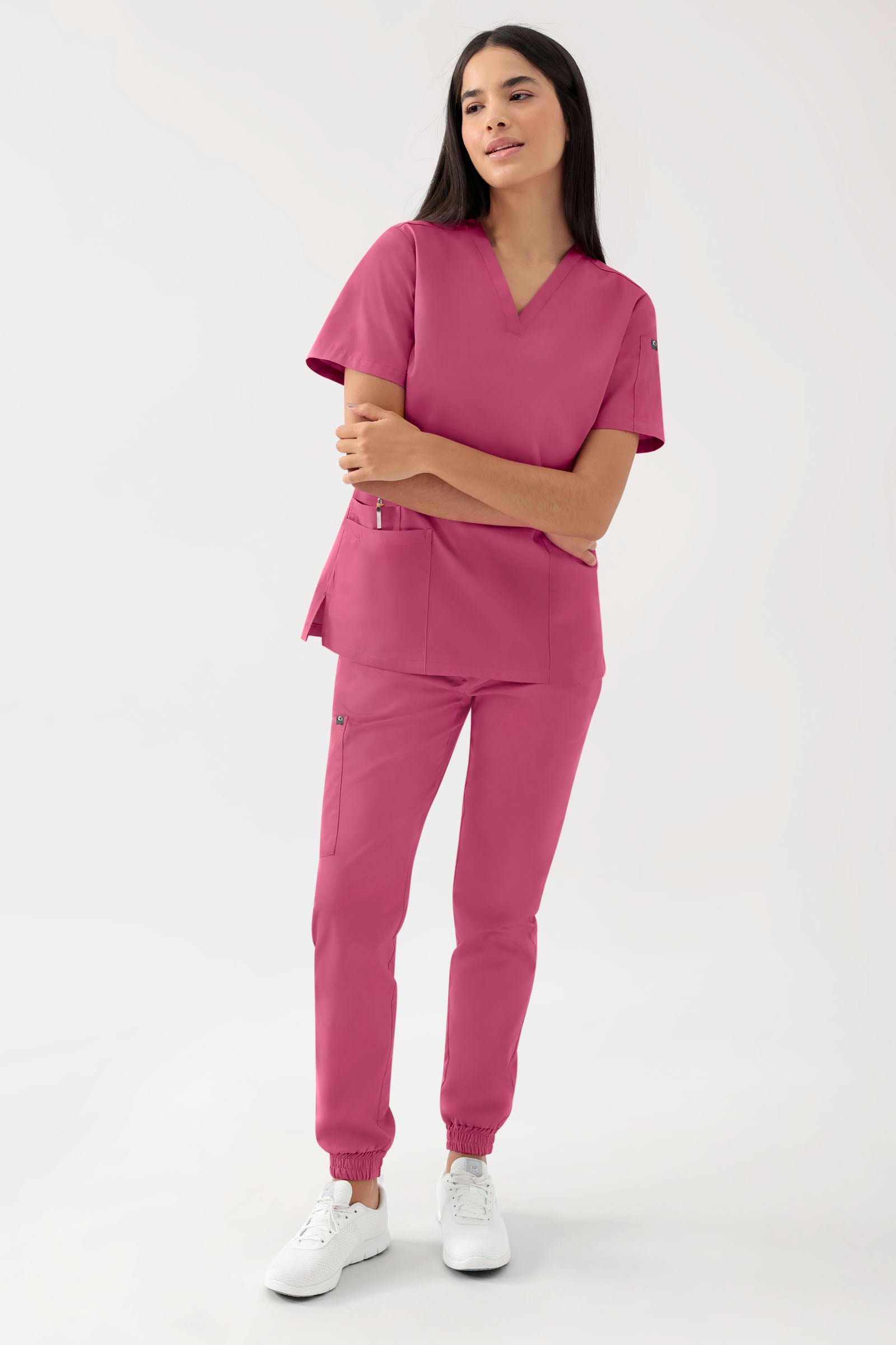 GREEN Tunique Stretch Femme - Décolleté V bois de rose, Vue de face 