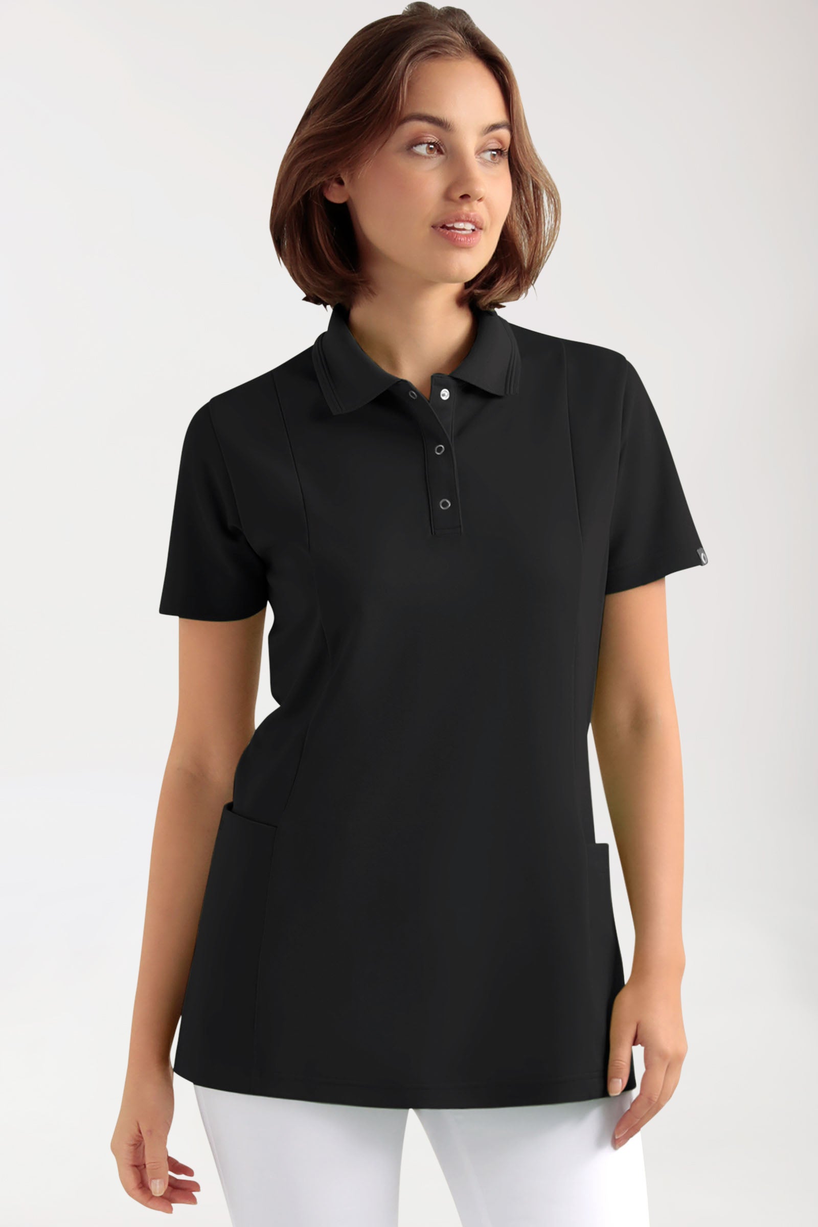 COMFY FLEX Tunique Stretch Femme - Col polo noir