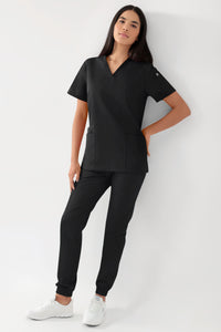 GREEN Tunique Stretch Femme - Décolleté V noir