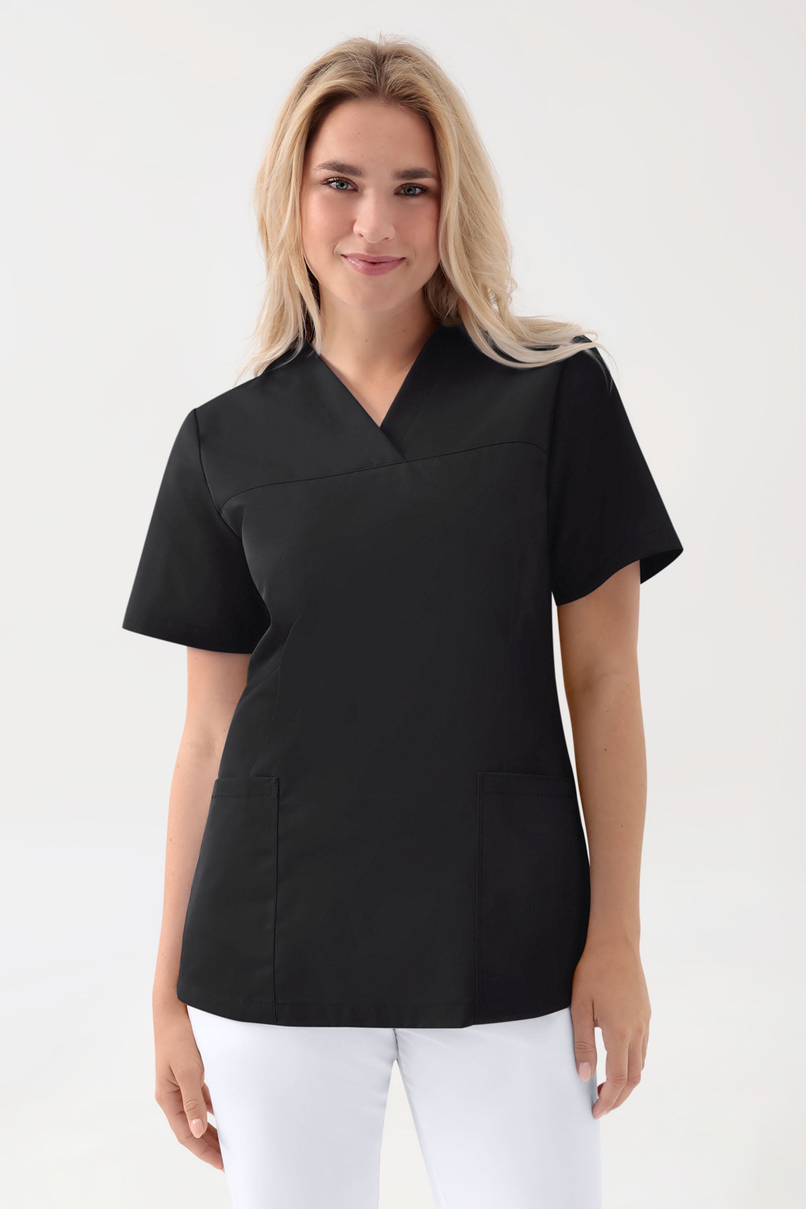 Tunique Stretch Femme - Décolleté V noir, Vue de face 