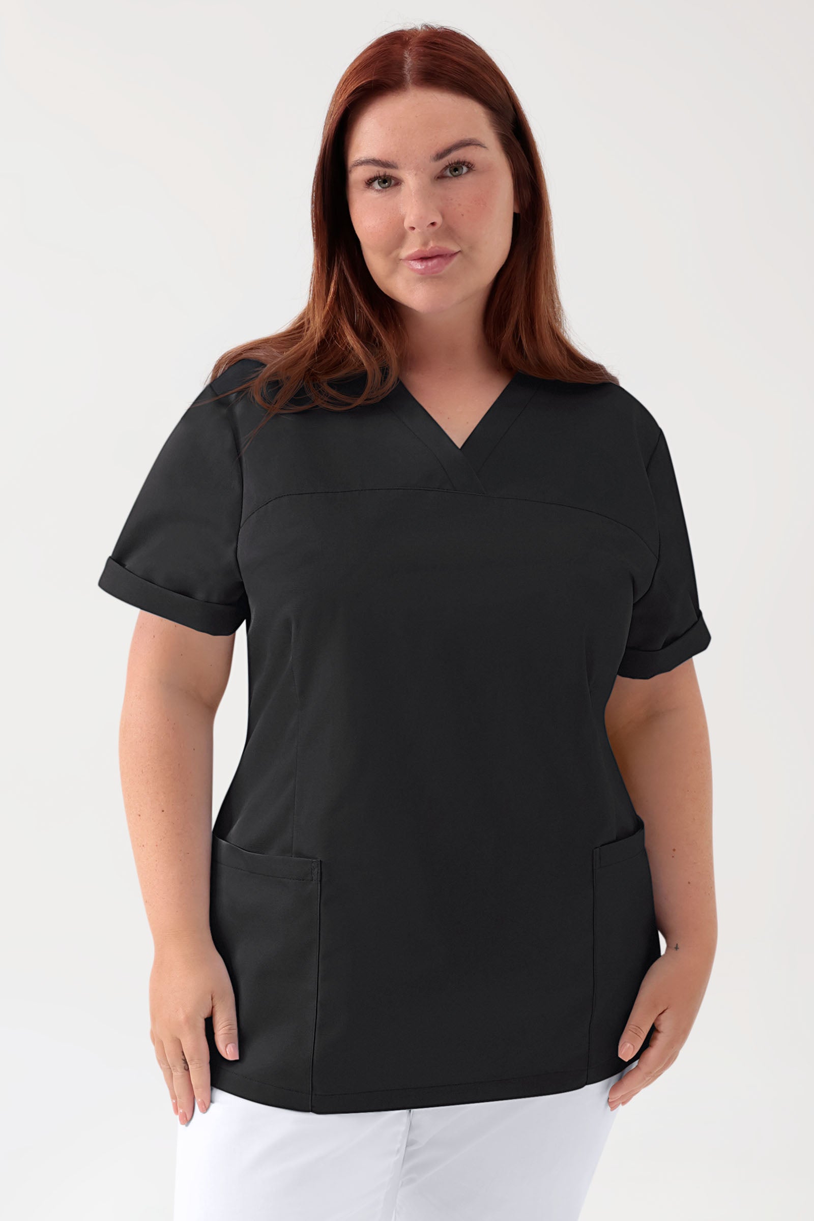 Tunique Stretch Femme - Décolleté V noir, Vue de face 
