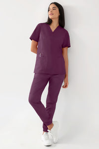 GREEN Tunique Stretch Femme - Décolleté V prune