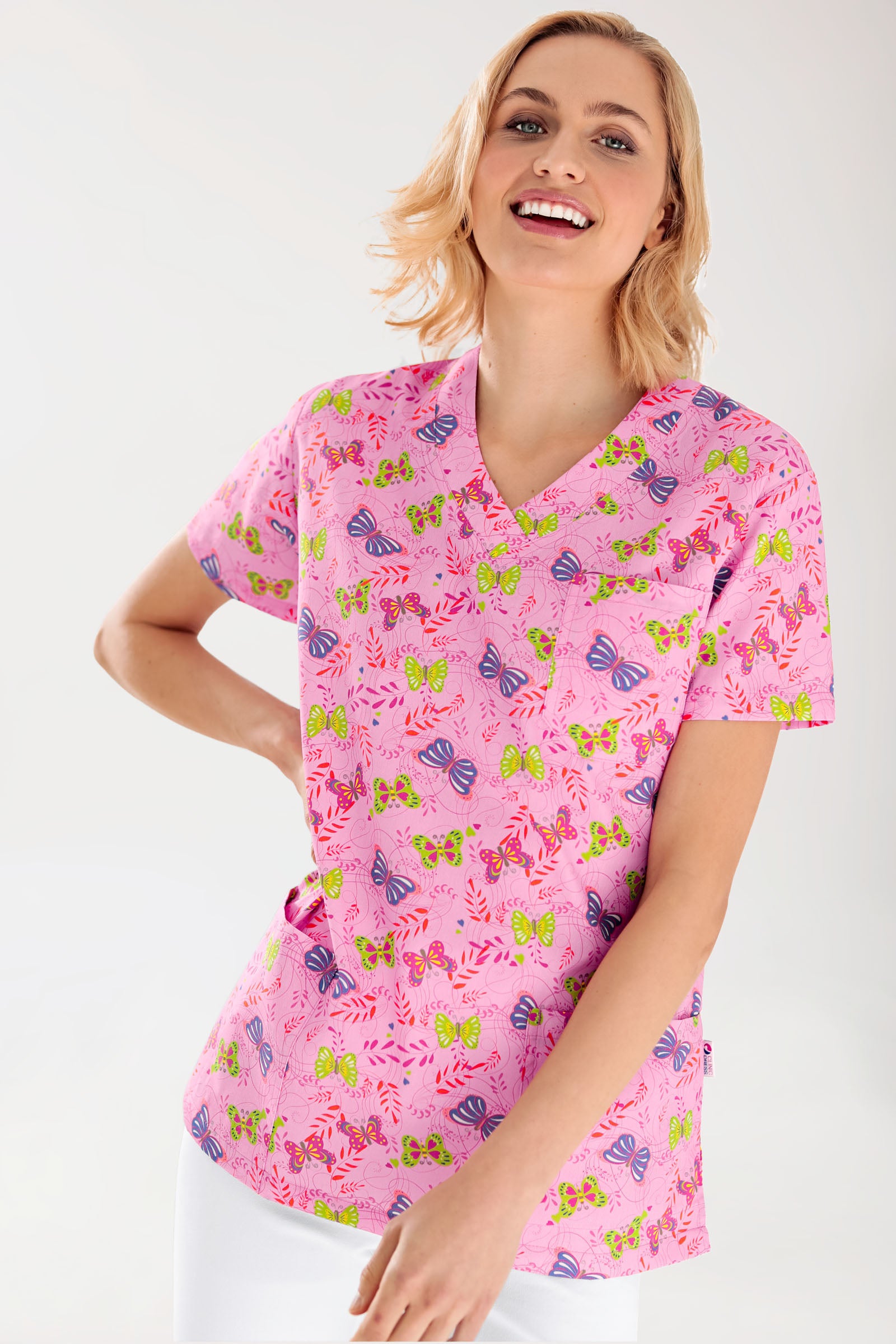 Tunique Femme légère - Imprimée en allover rose bonbon/multicolore