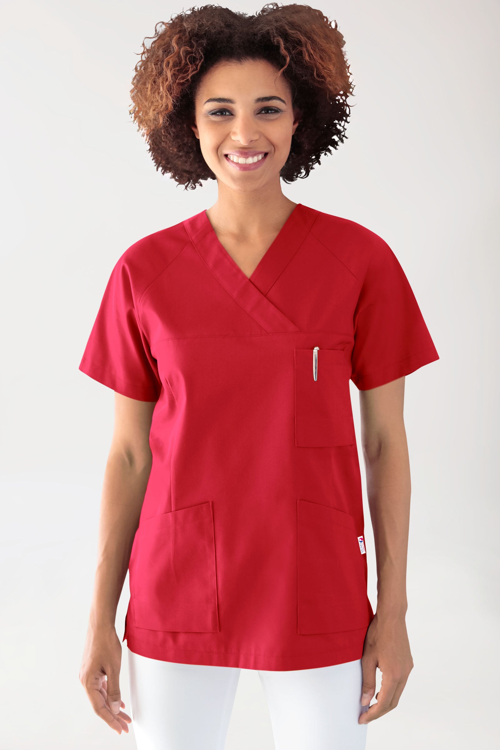 CORE Tunique Femme - Décolleté V rouge