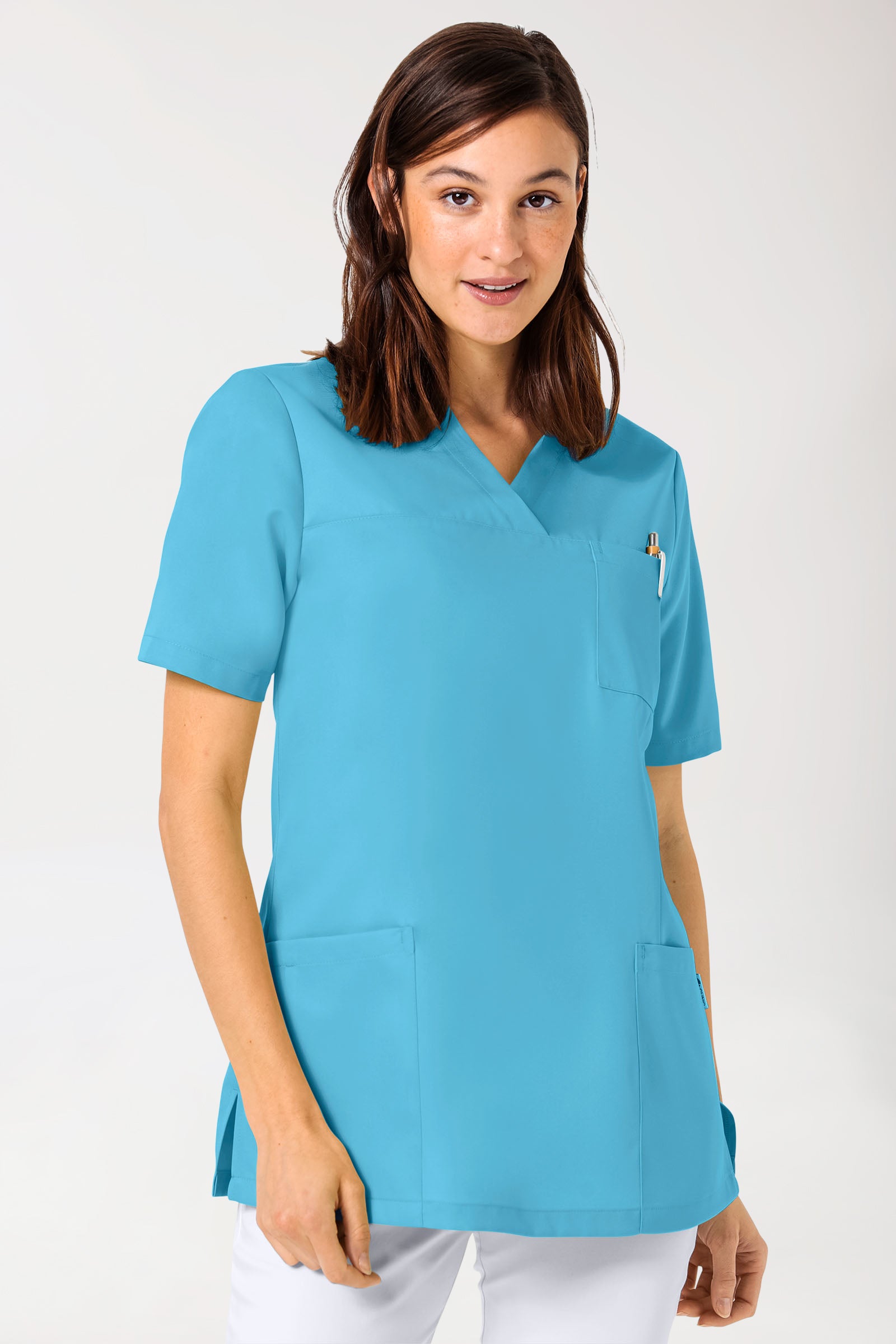 GREEN Tunique Femme - Décolleté V turquoise foncé, Vue de face 