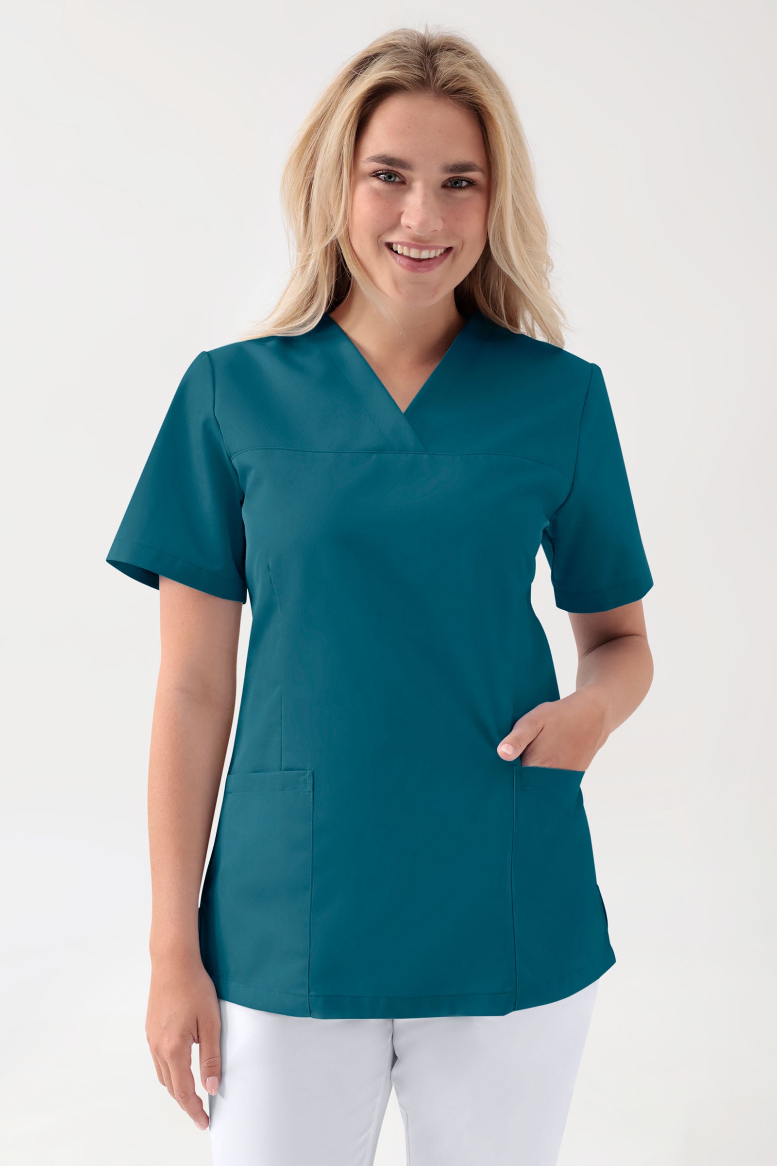 Tunique Stretch Femme - Décolleté V pétrole