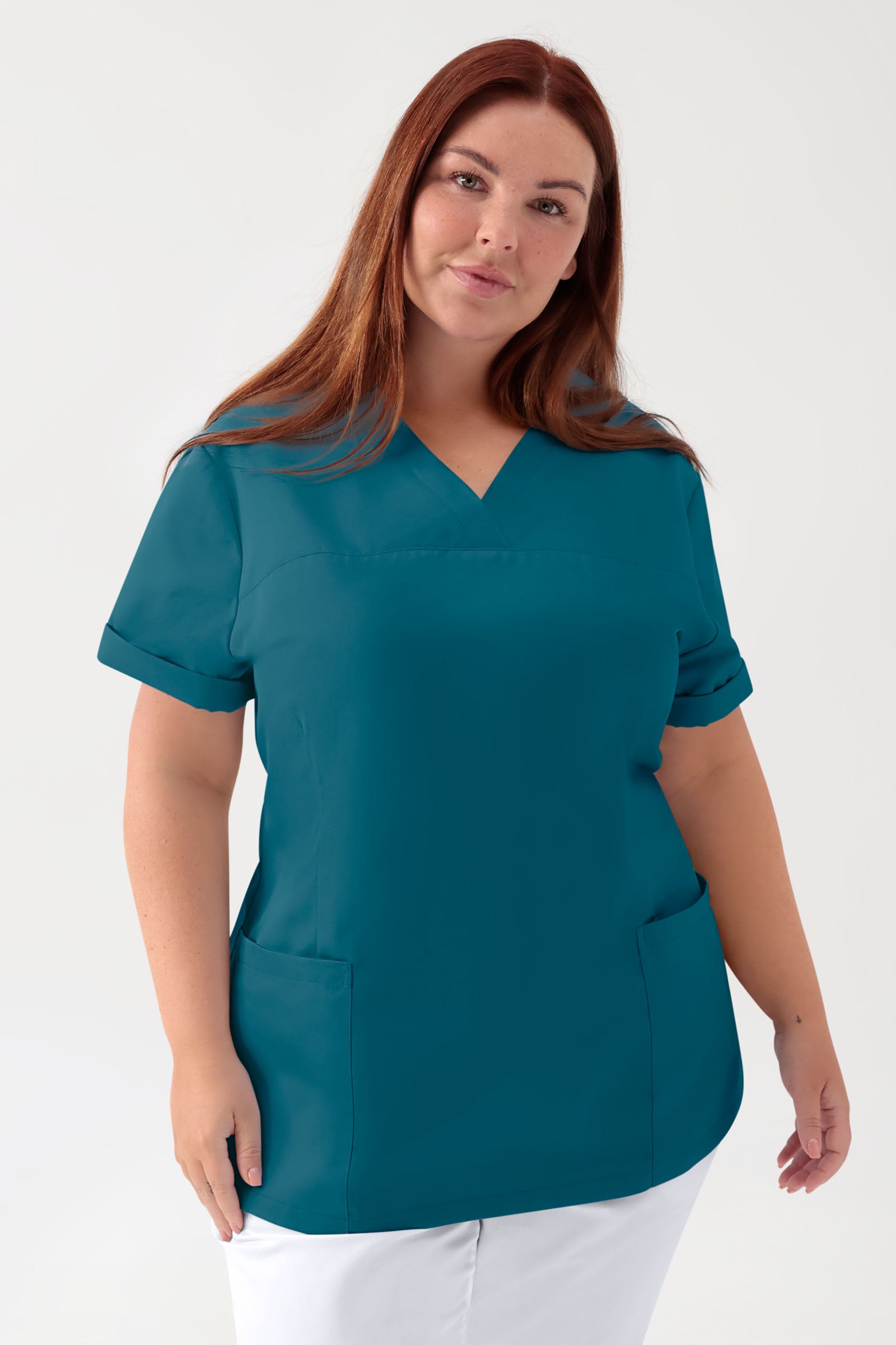 Tunique Stretch Femme - Décolleté V pétrole