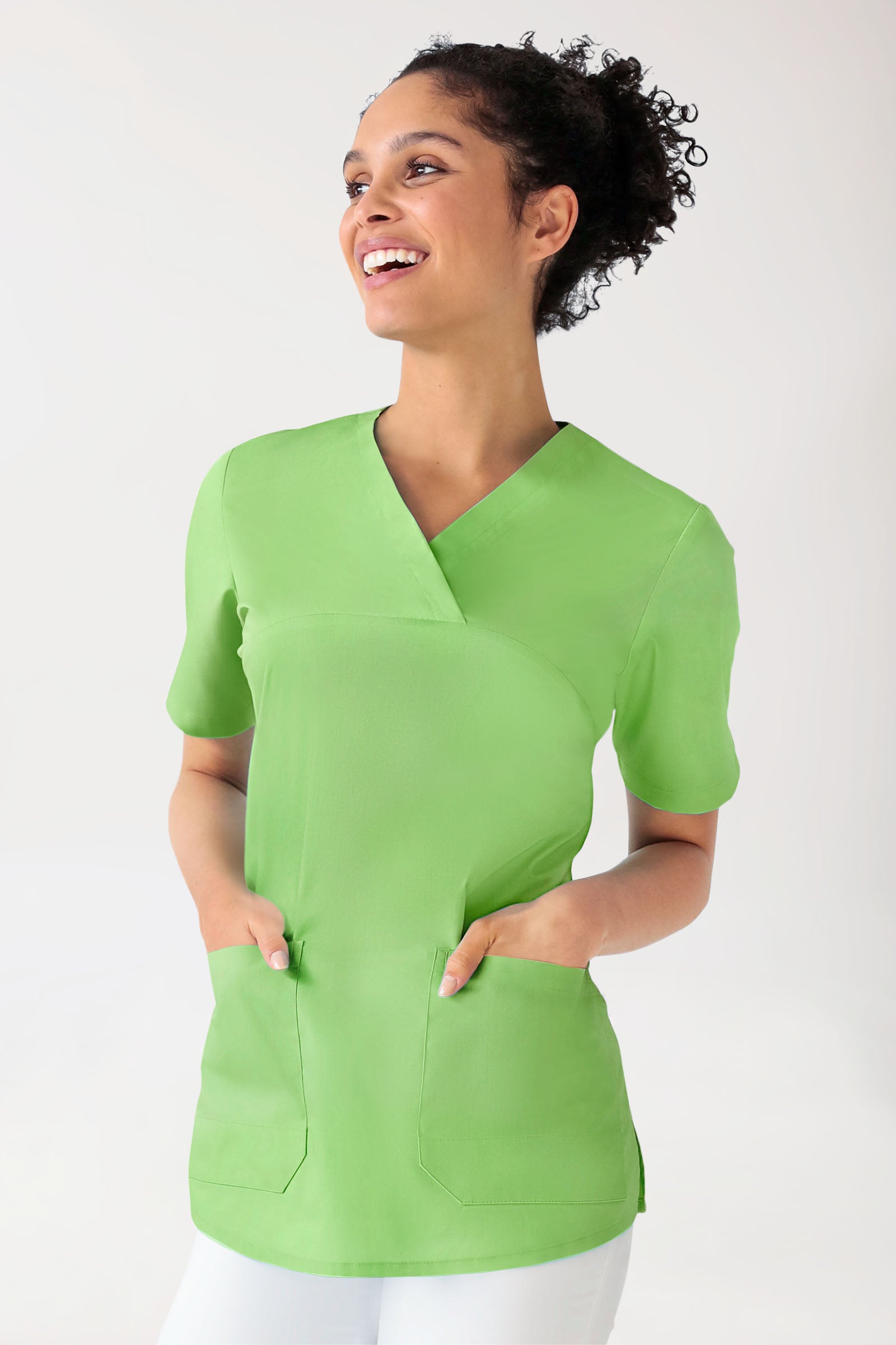 Tunique Stretch Femme - Col V vert pomme