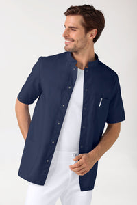 Blouse Stretch Homme - boutonnée bleu navy