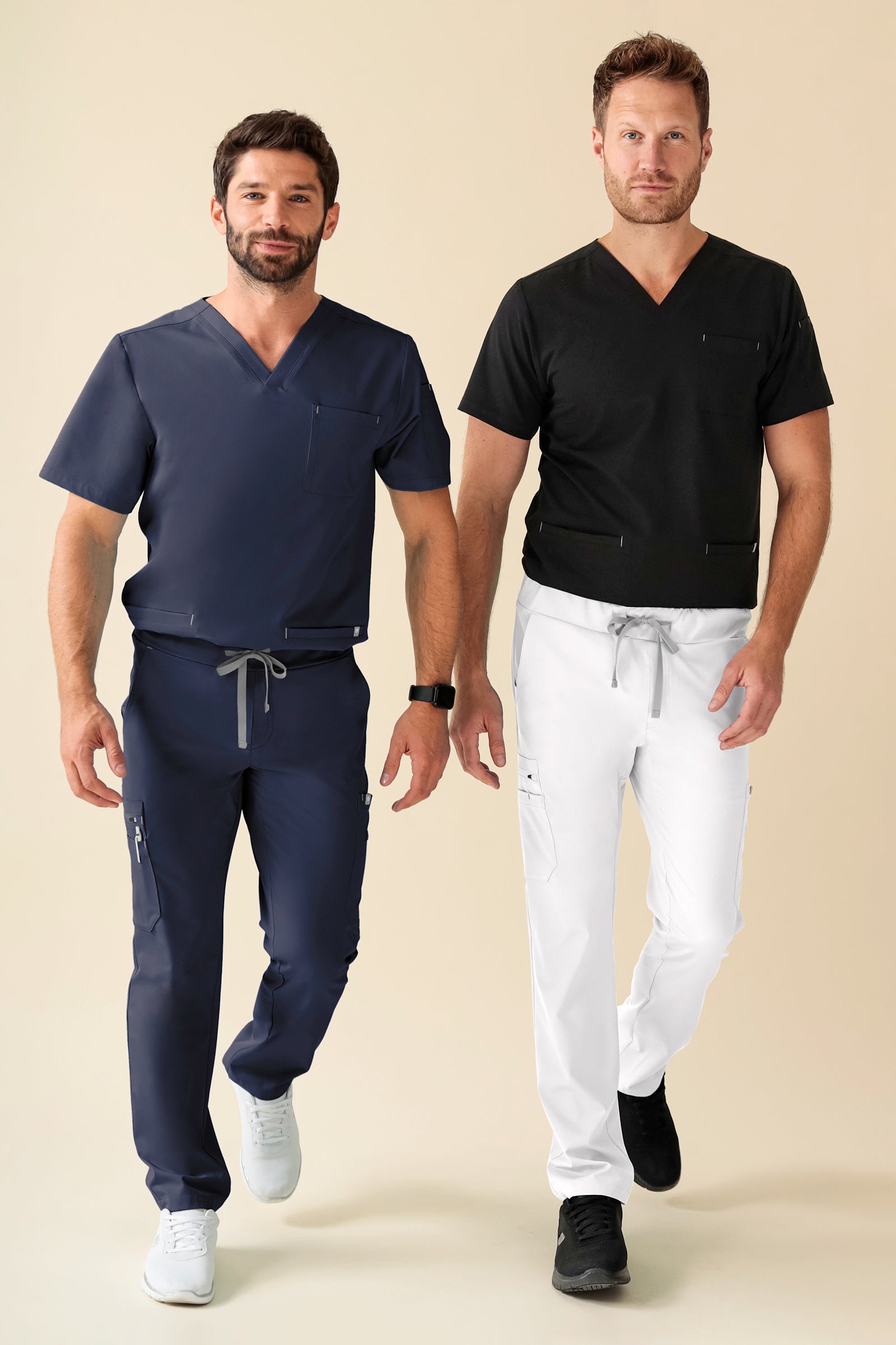 KAERE Pantalon Homme - avec poches cargo Taille courte bleu navy, Vue de face 