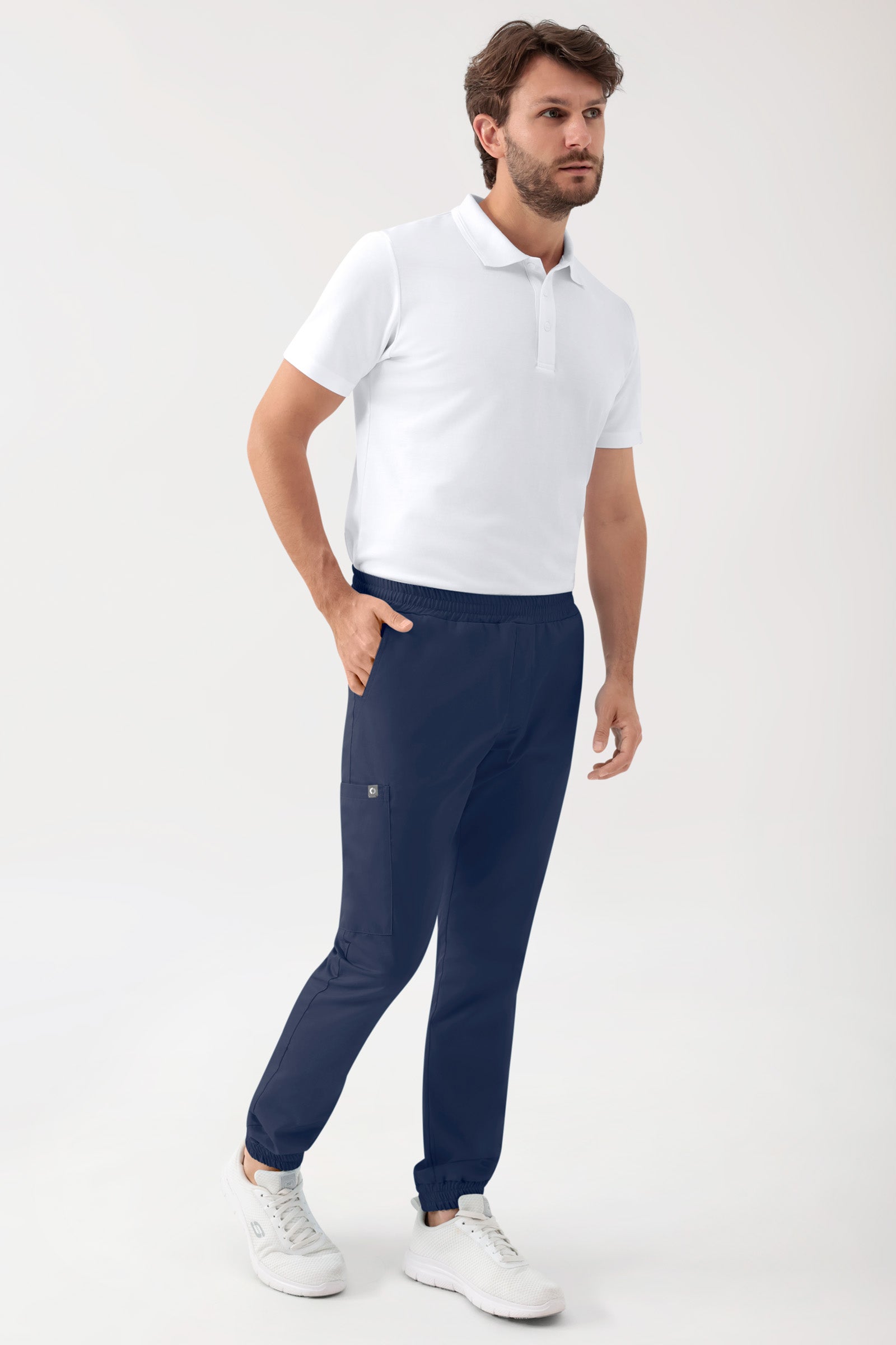 GREEN Pantalon Stretch Homme - Style Jogpant navy