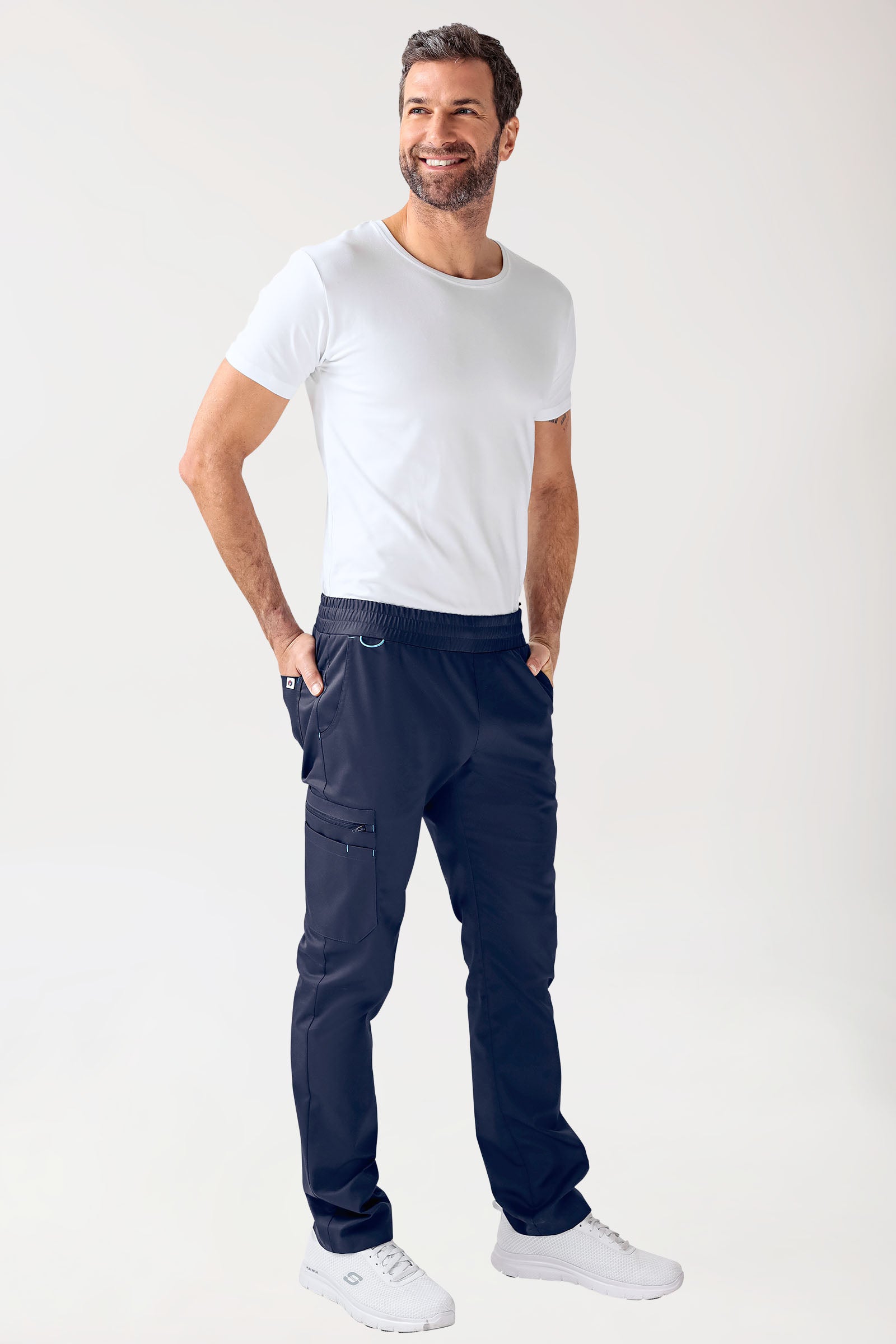 CLINIC STRETCH Pantalon Homme - bleu navy/bleu ciel