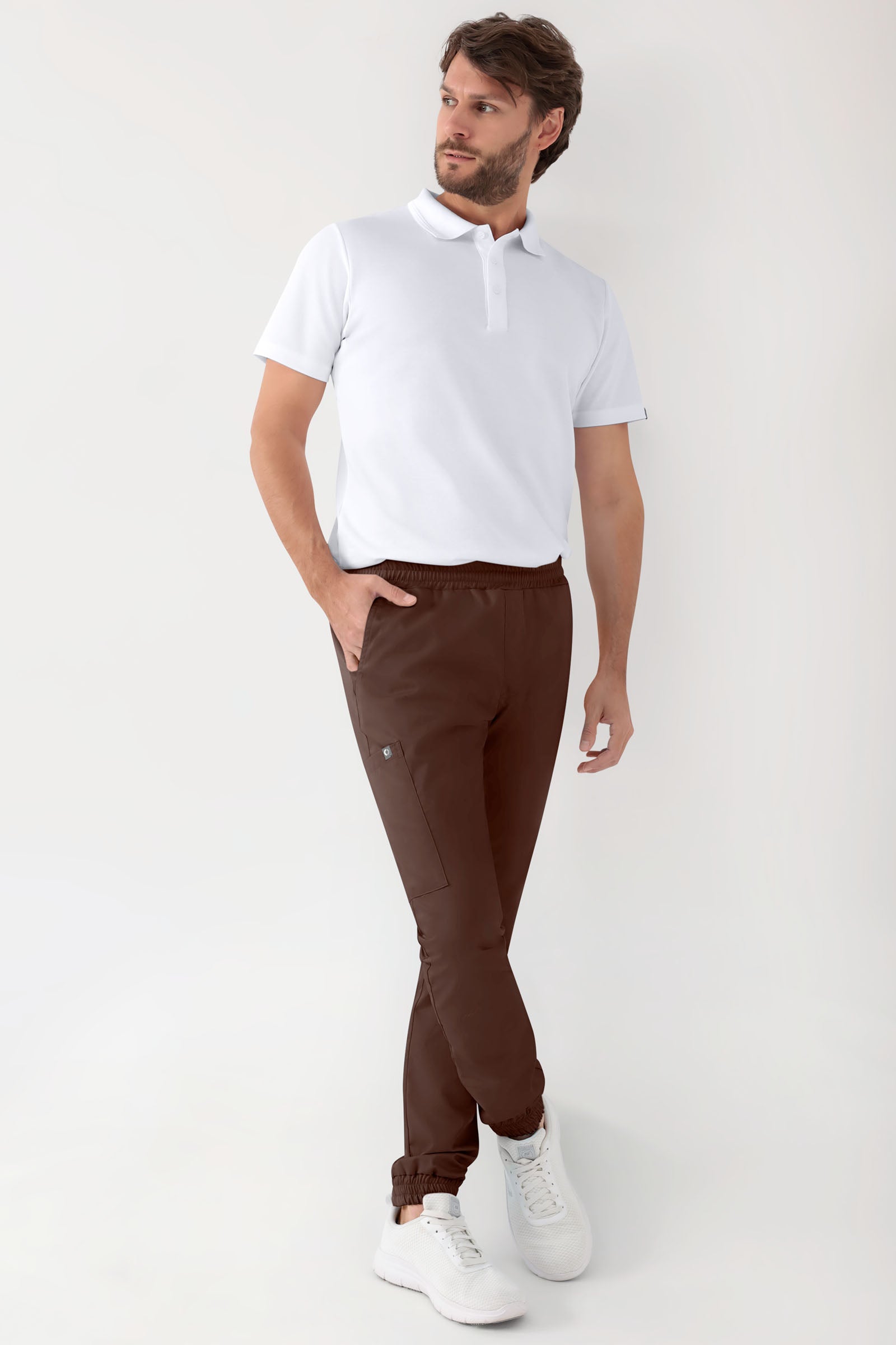 GREEN Pantalon Stretch Homme - Style Jogpant coffee