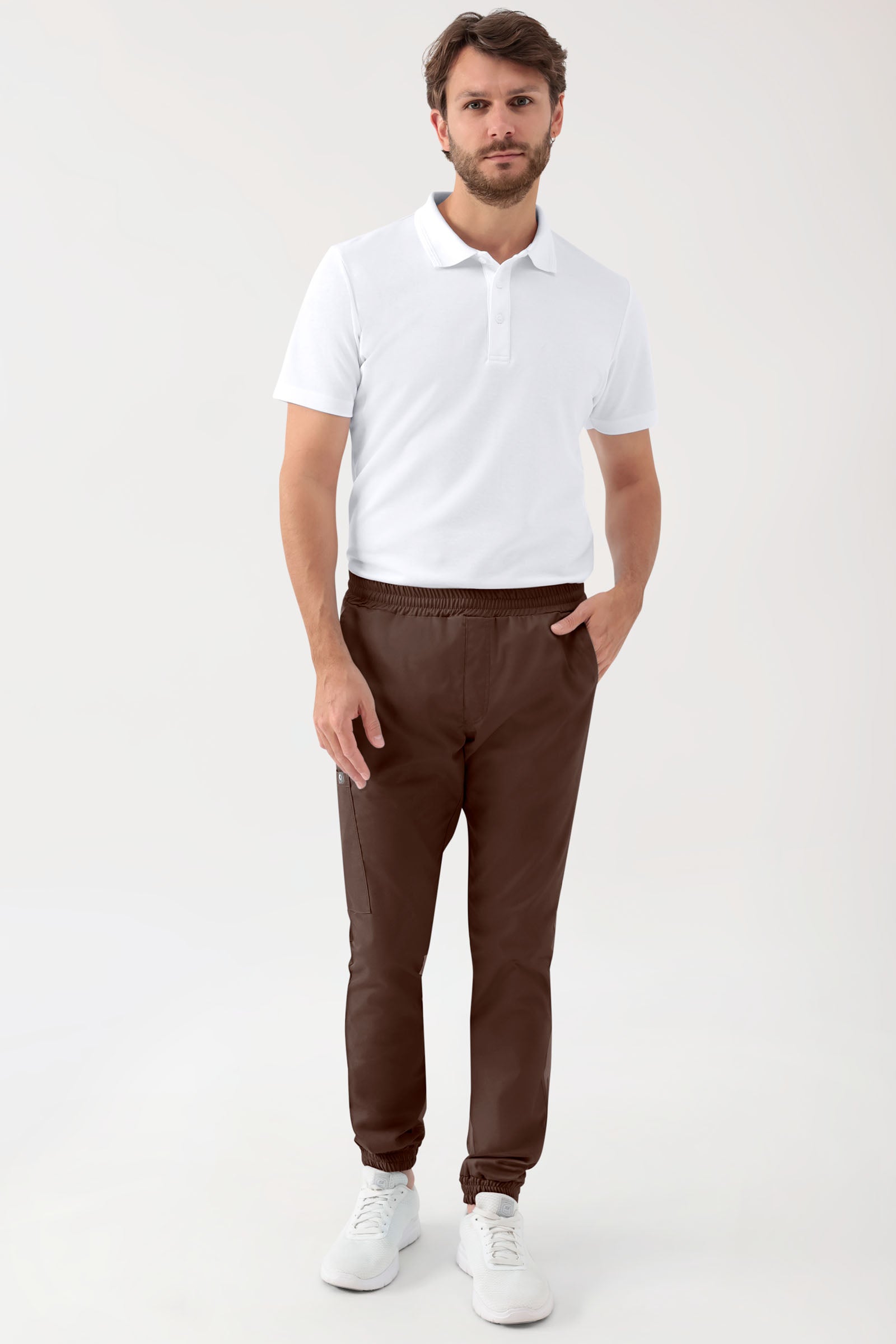 GREEN Pantalon Stretch Homme - Style Jogpant coffee