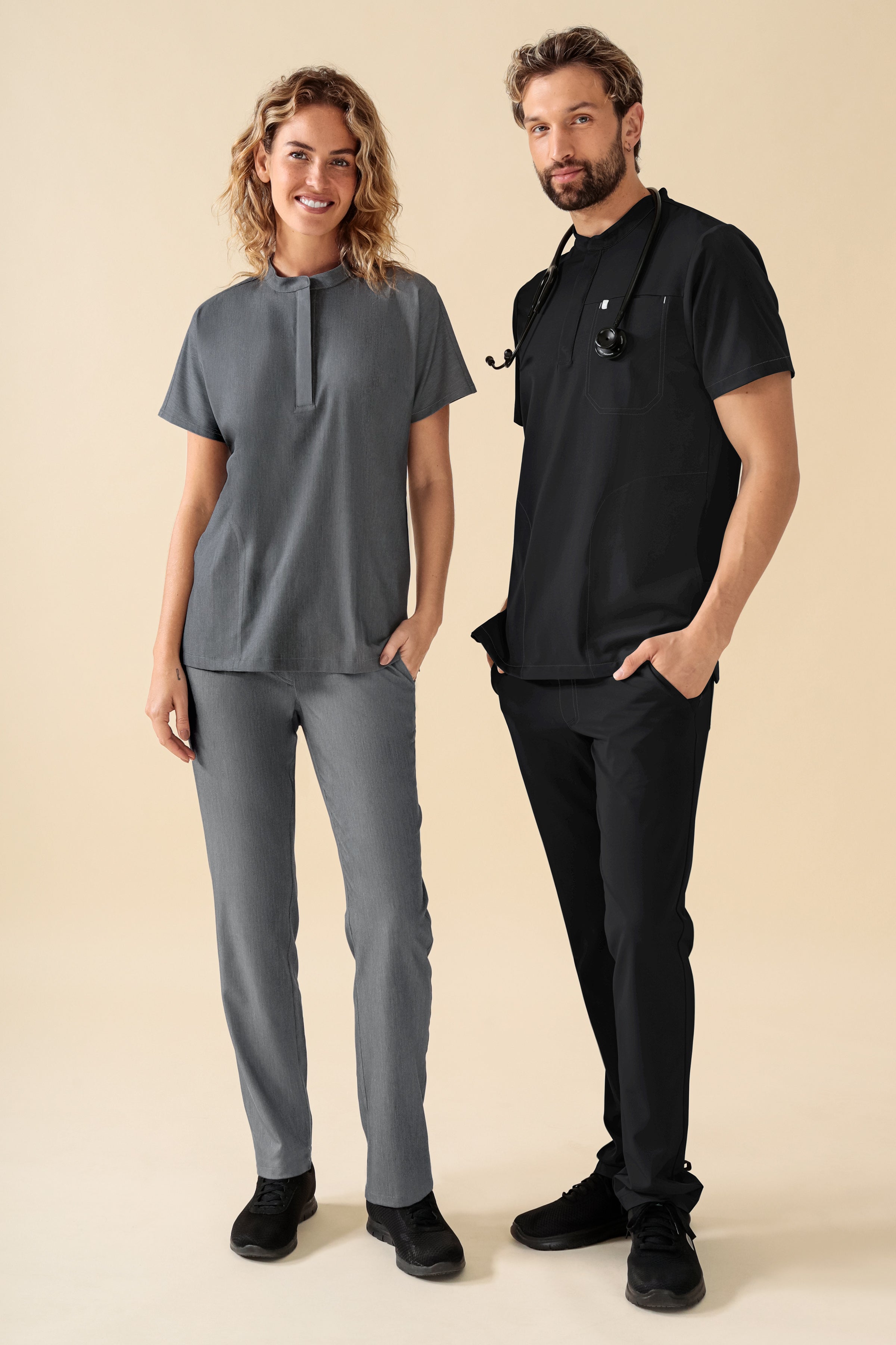 KAERE Pantalon Homme - sans poche cargo noir, Vue de face 