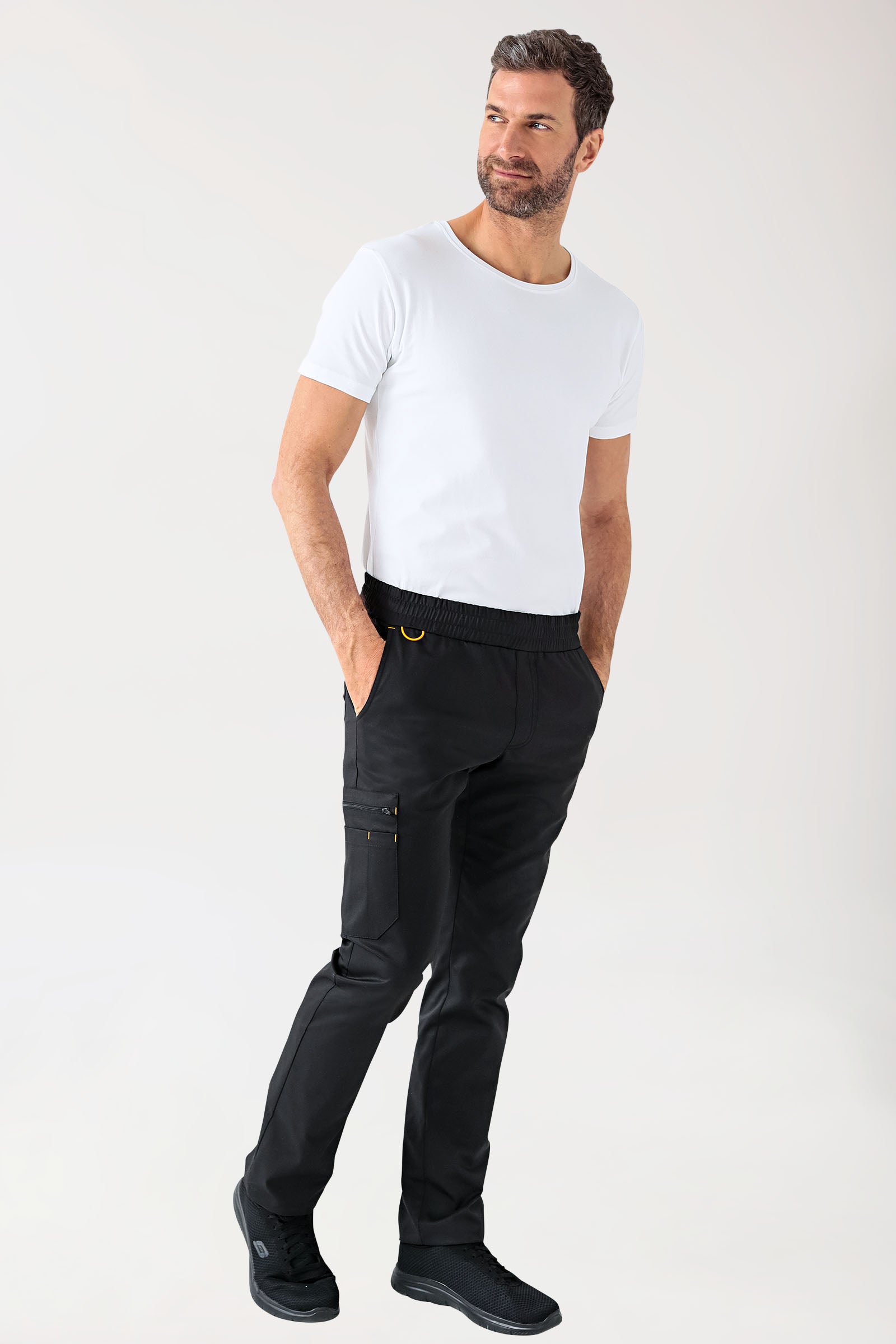 CLINIC STRETCH Pantalon Homme - noir/jaune
