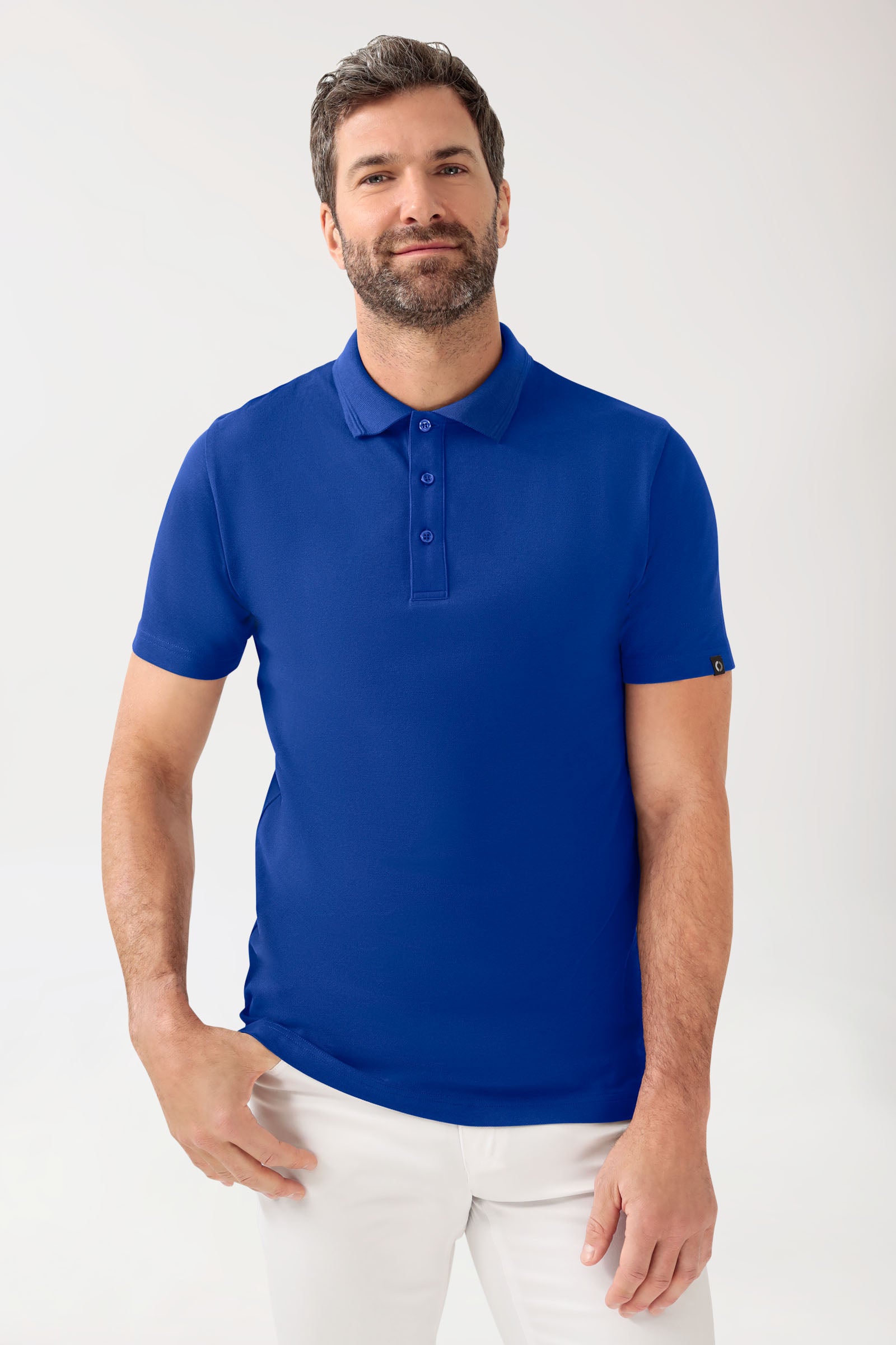 COMFY FLEX Shirt Stretch Homme - Col polo bleu roi