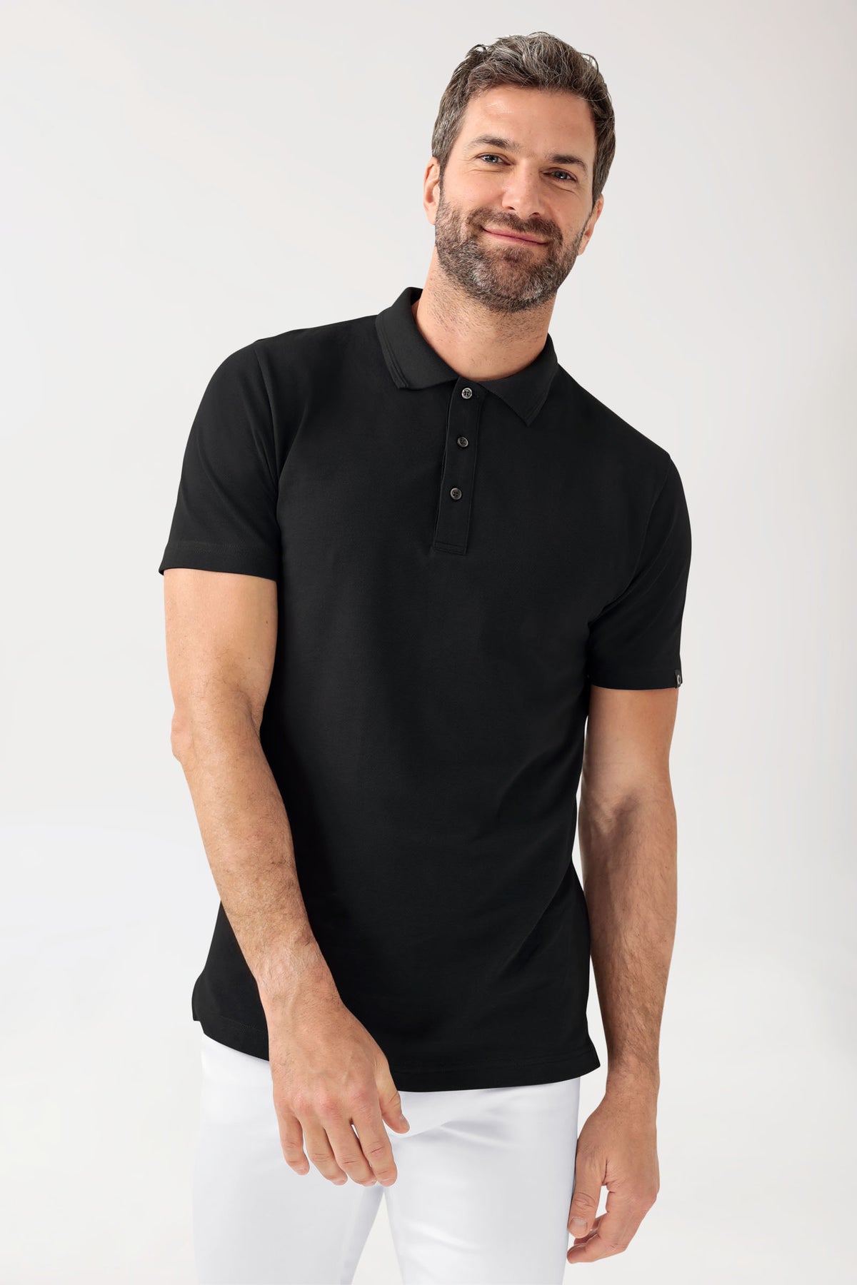 COMFY FLEX Shirt Stretch Homme - Col polo noir