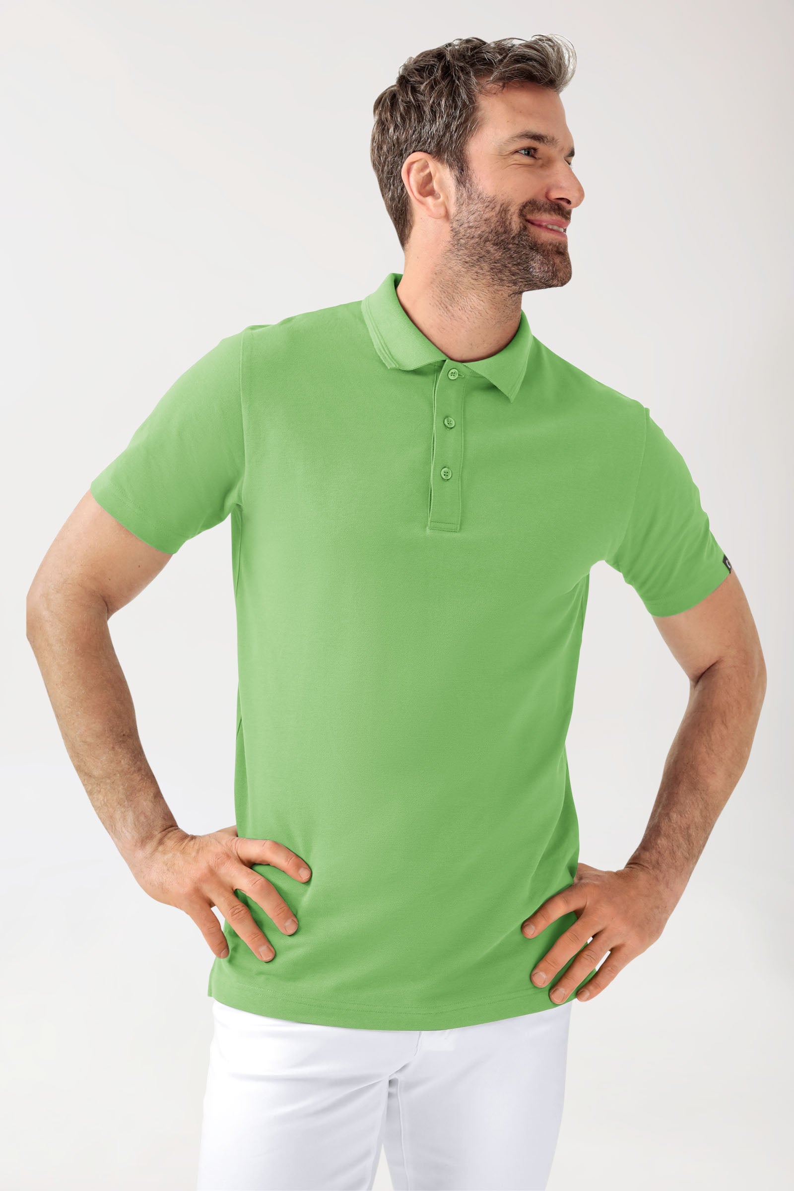 COMFY FLEX Shirt Stretch Homme - Col polo vert pomme