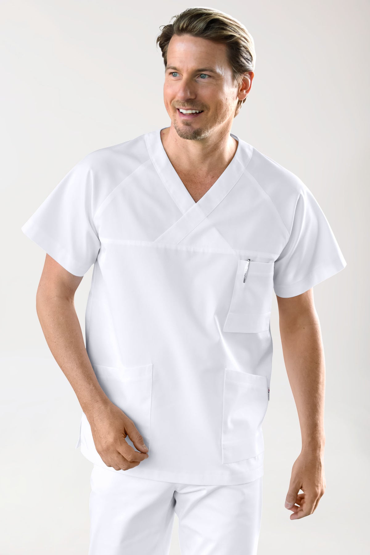 CORE Tunique Homme - Col V blanc