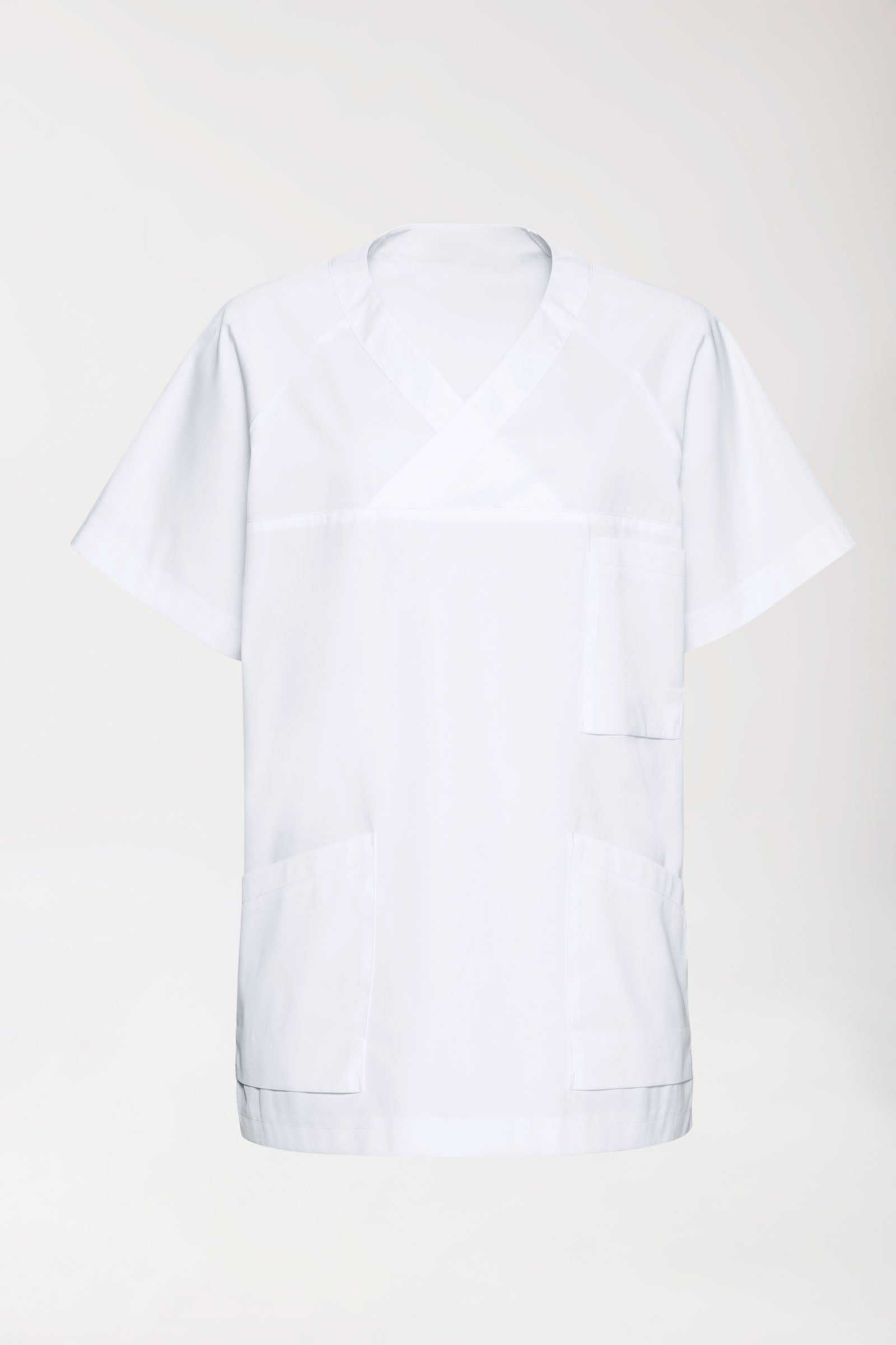 LA tunique médicale homme - Décolleté V blanc
