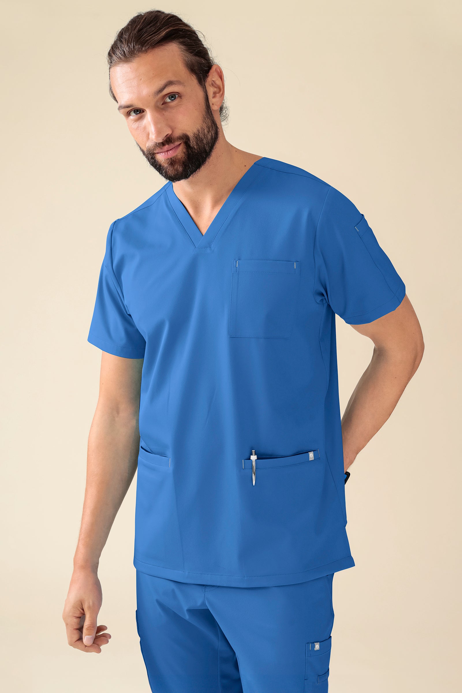 KAERE Tunique Homme - Col V bleu
