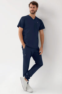 GREEN Tunique Stretch Homme - Décolleté V navy