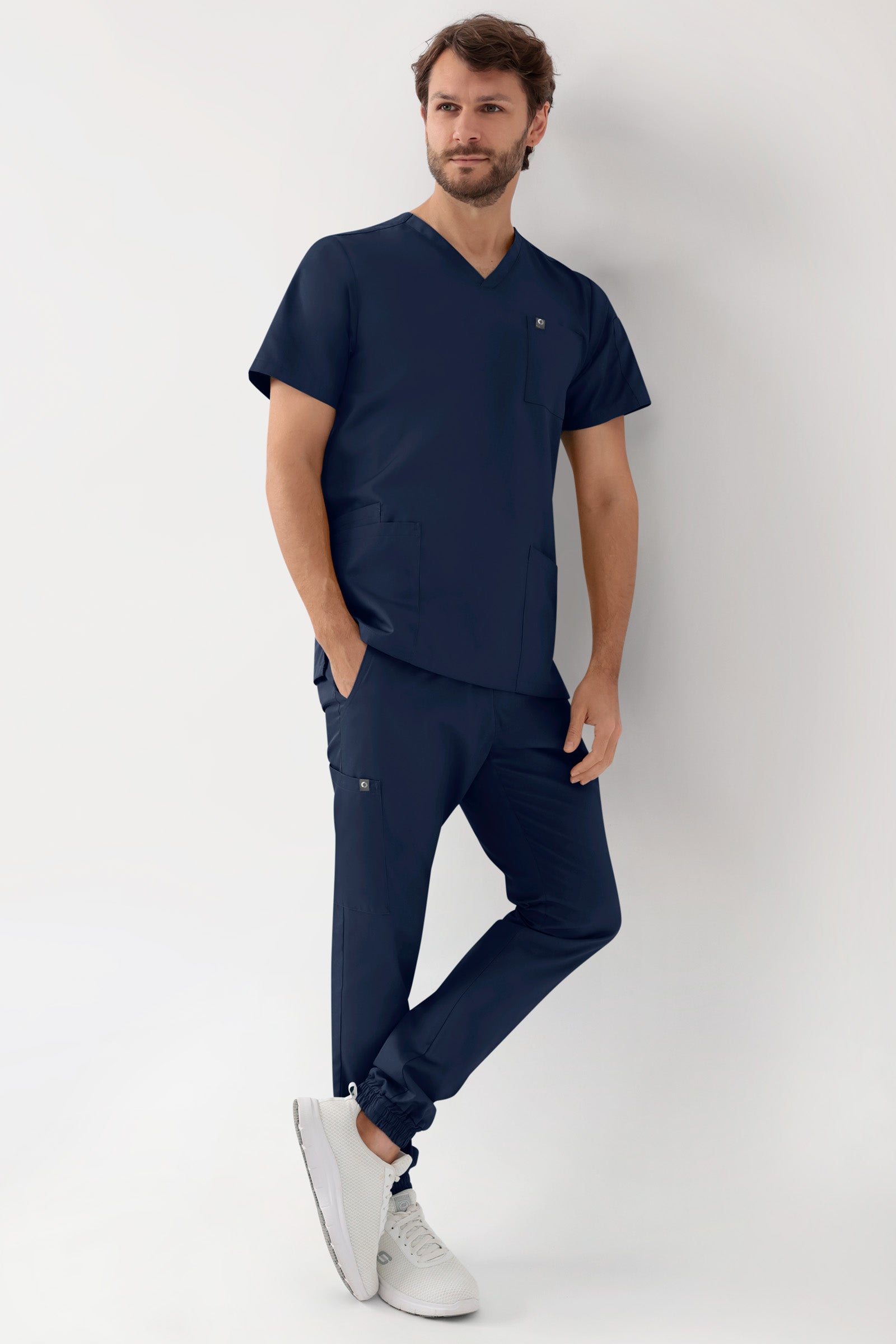GREEN Tunique Stretch Homme - Décolleté V navy, Vue de face 