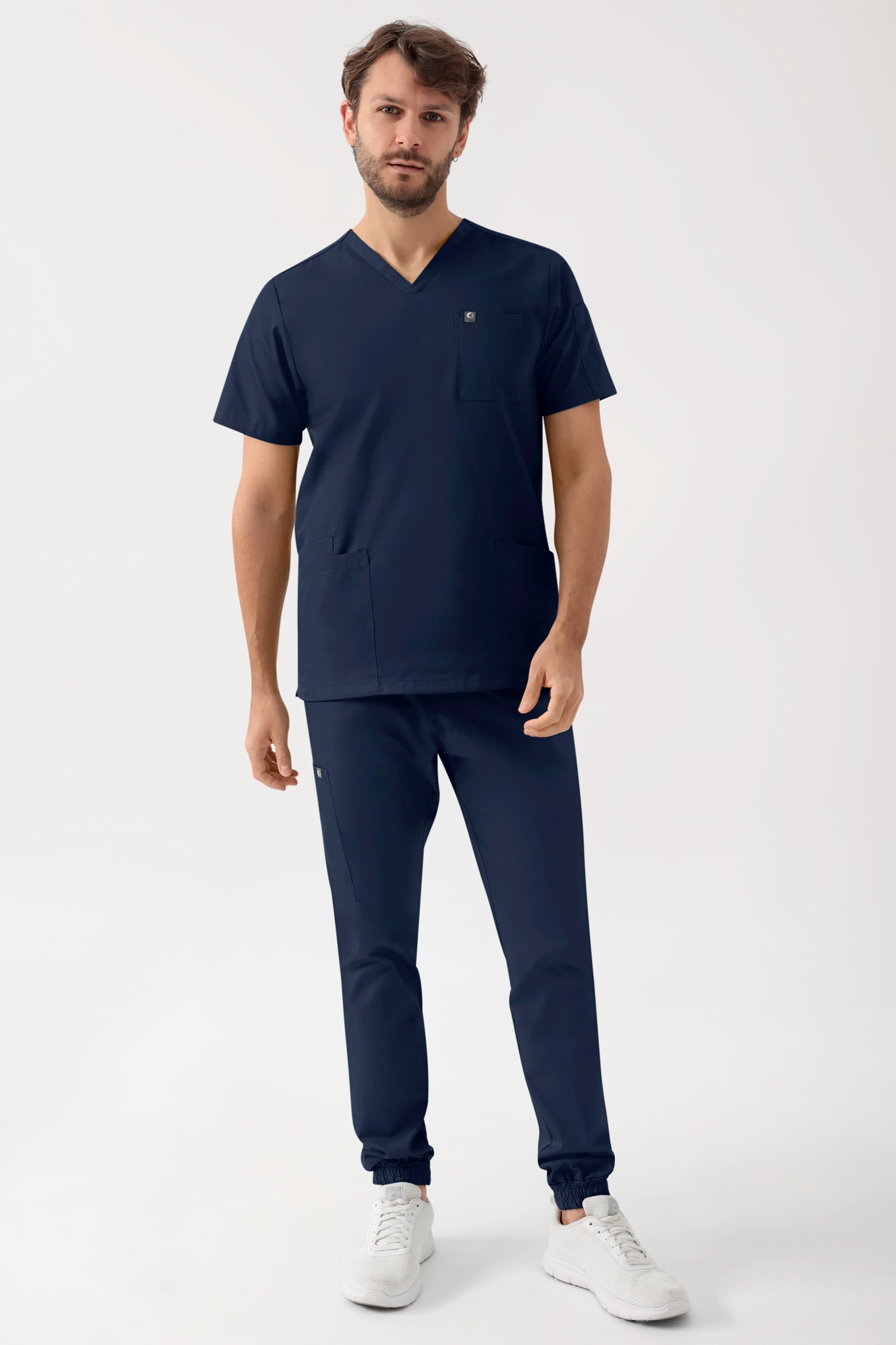GREEN Tunique Stretch Homme - Décolleté V navy, Vue de face 