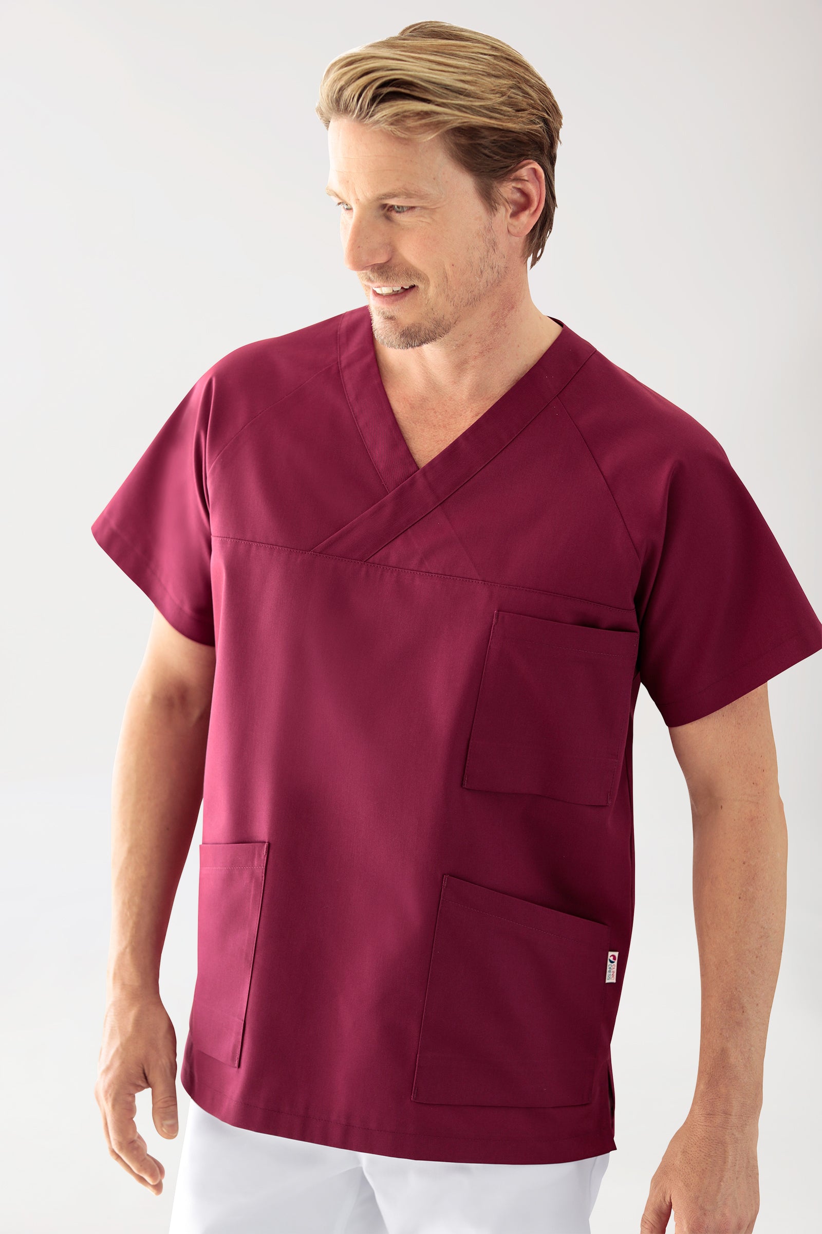 CORE Tunique Homme - Lot de 3 - Col V bordeaux, Vue de face 