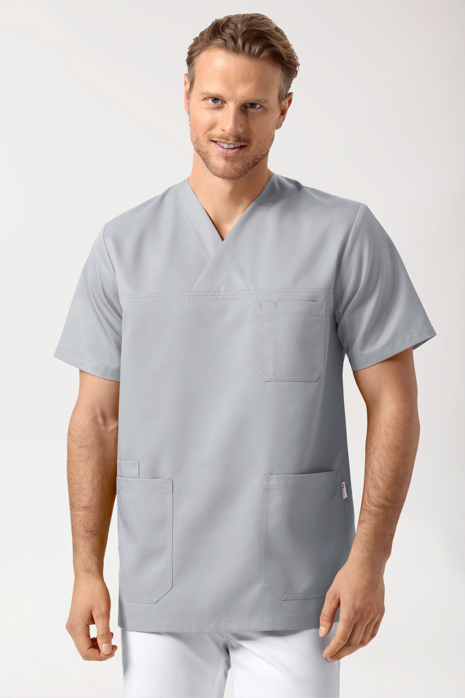 GREEN Tunique Homme - Col V gris moyen