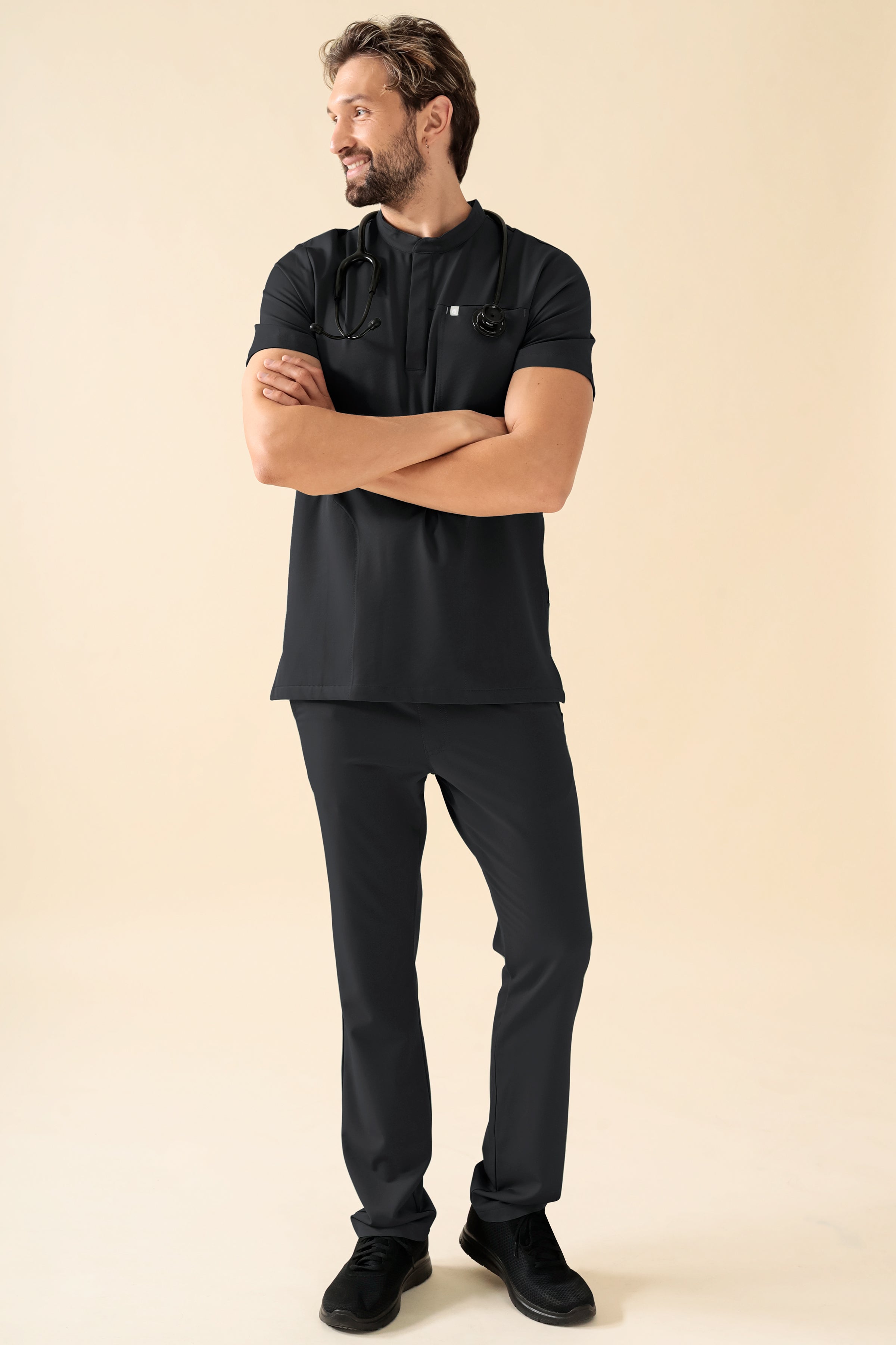 KAERE Tunique Homme - Col officier noir